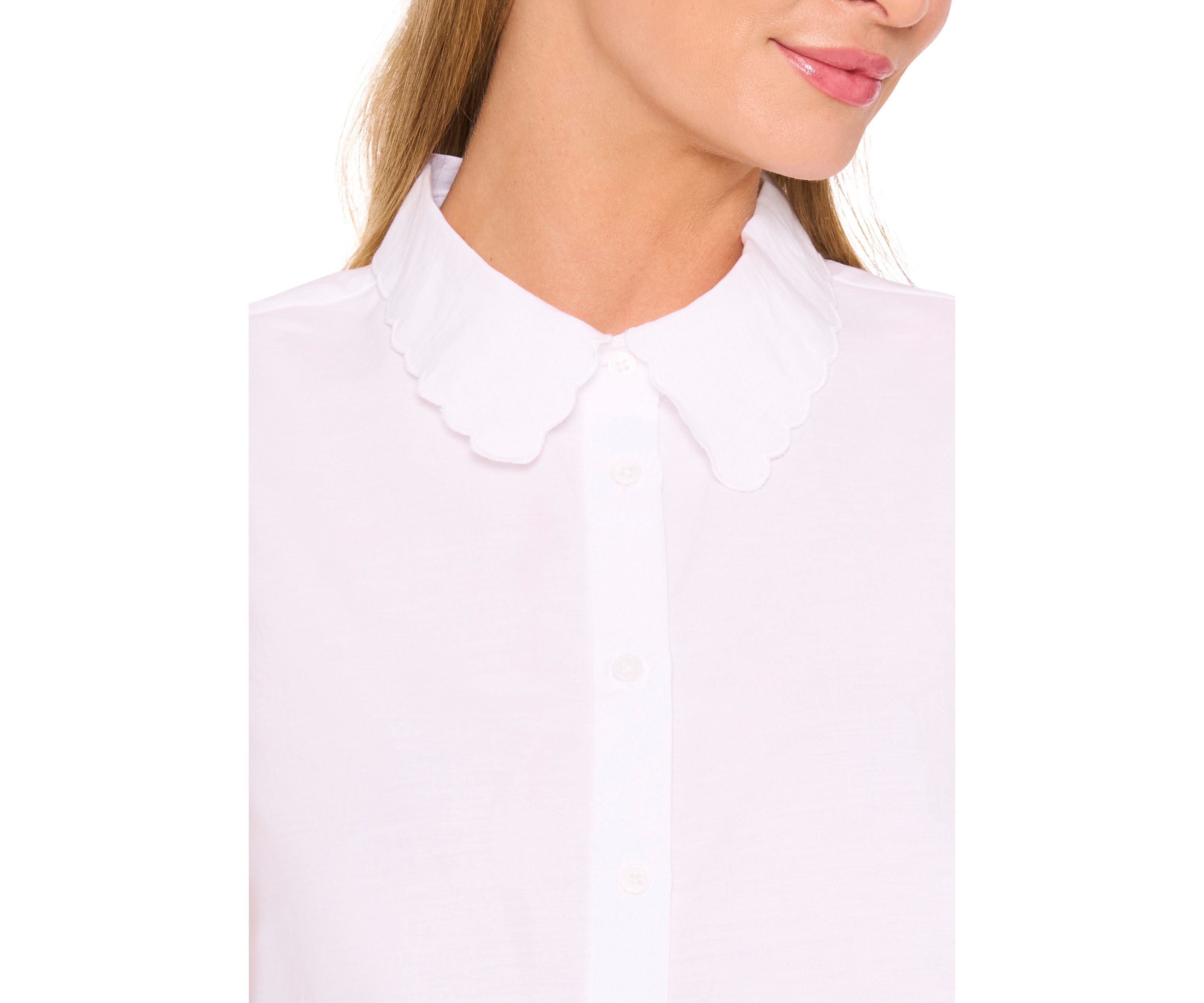 Petite Eyelet Embroidered Blouse