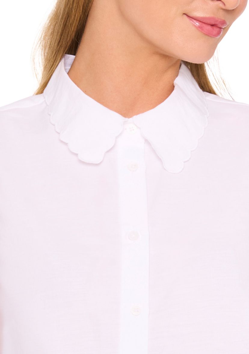 Petite Eyelet Embroidered Blouse