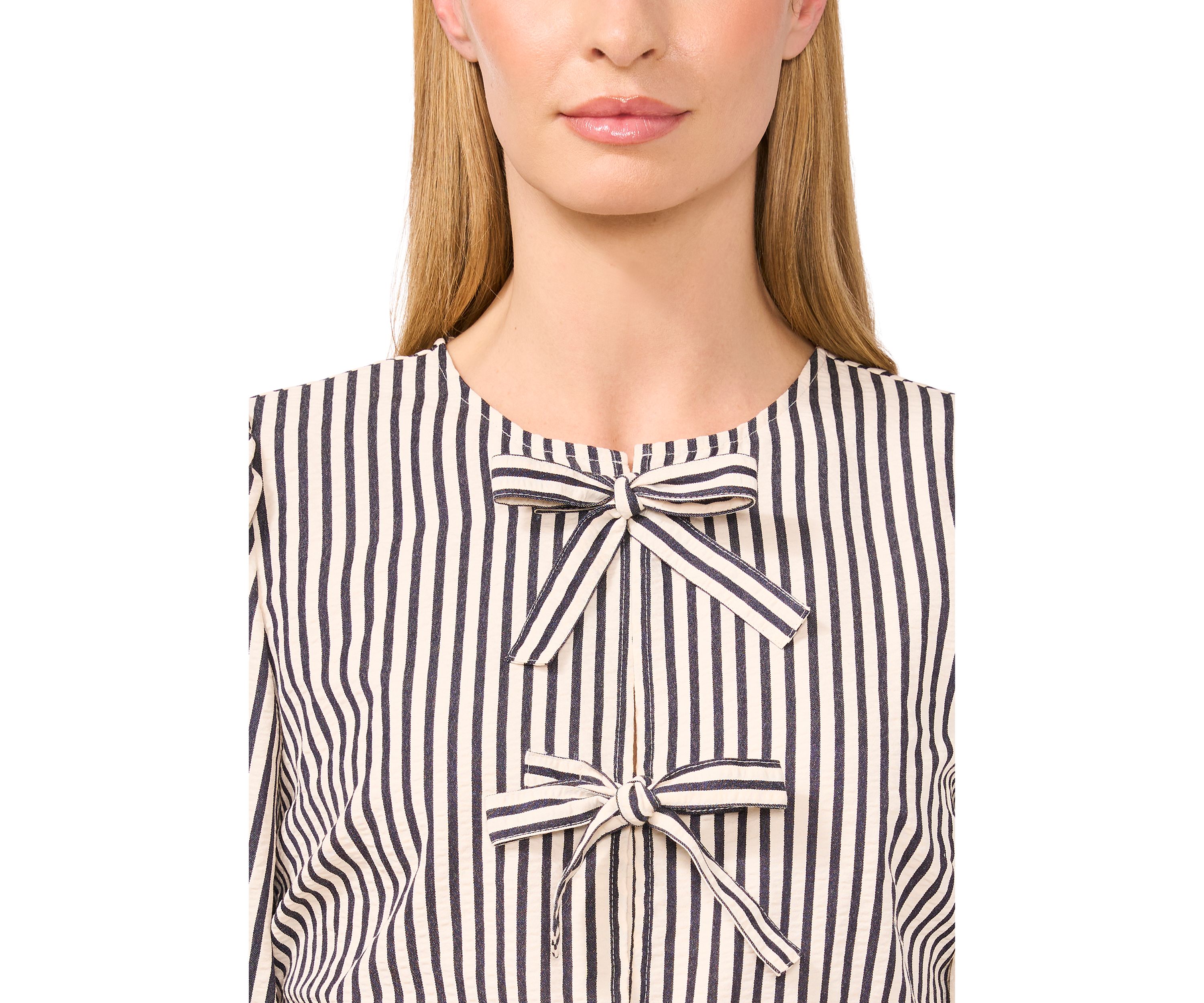 Petite Bow Front Peplum Hem Top