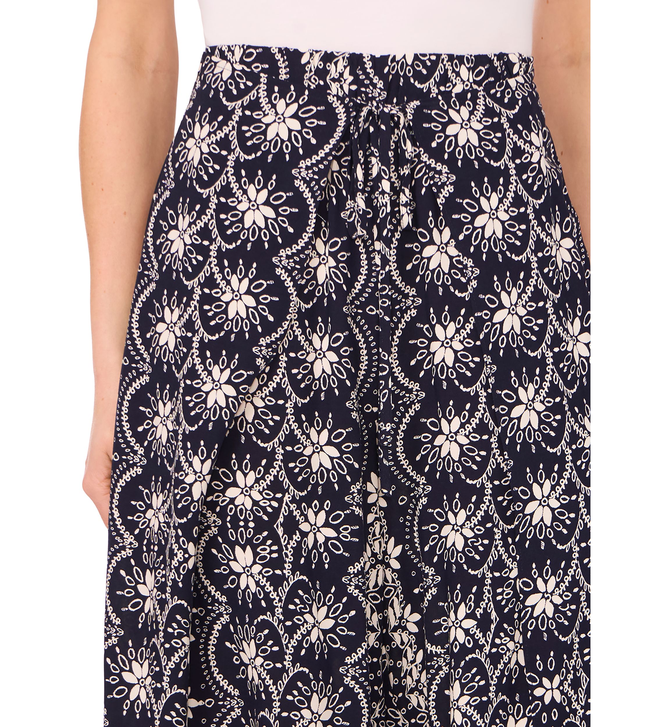 Petite High Rise Printed Wide Leg Trousers