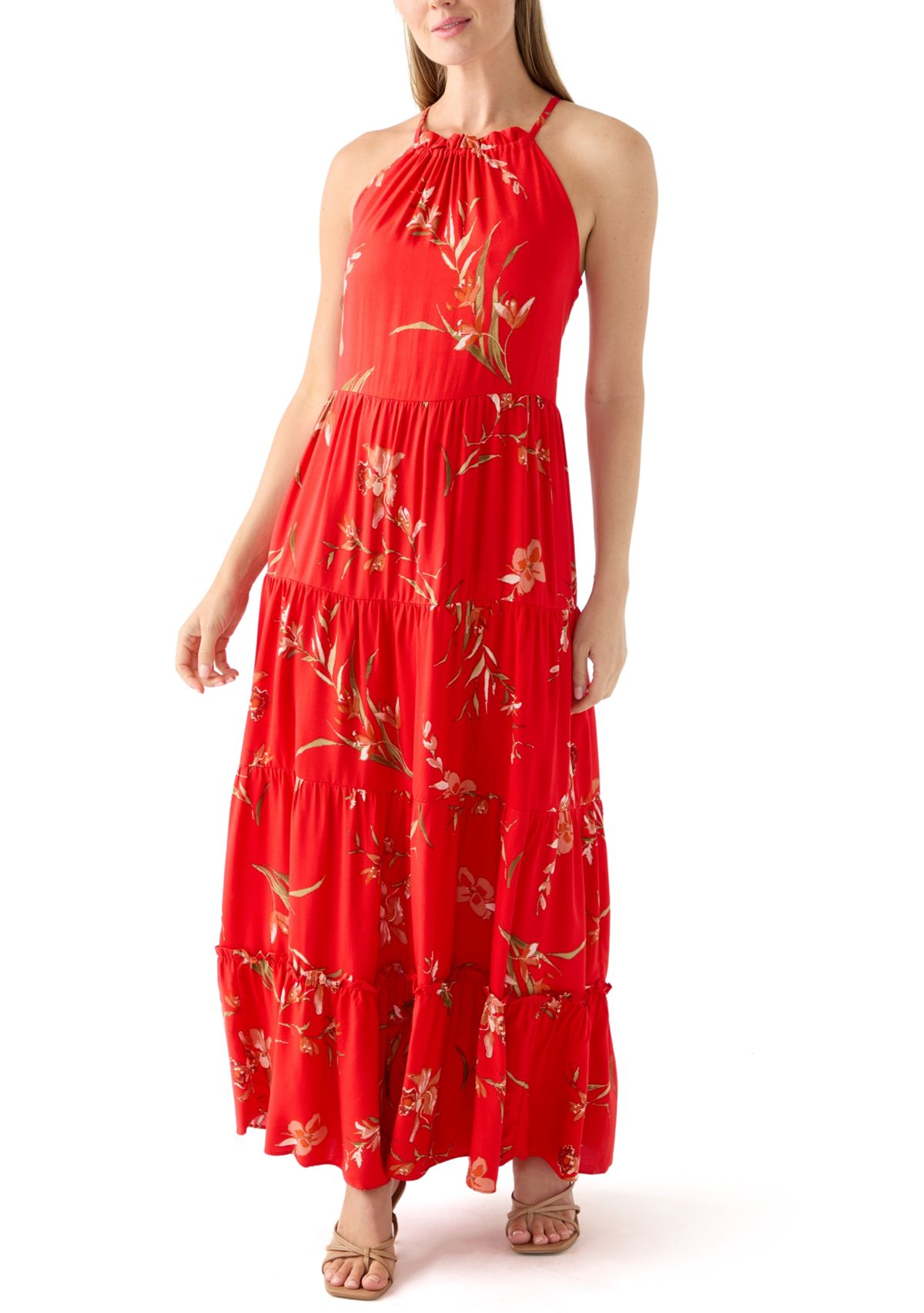Petite Tiered Halter Maxi Dress