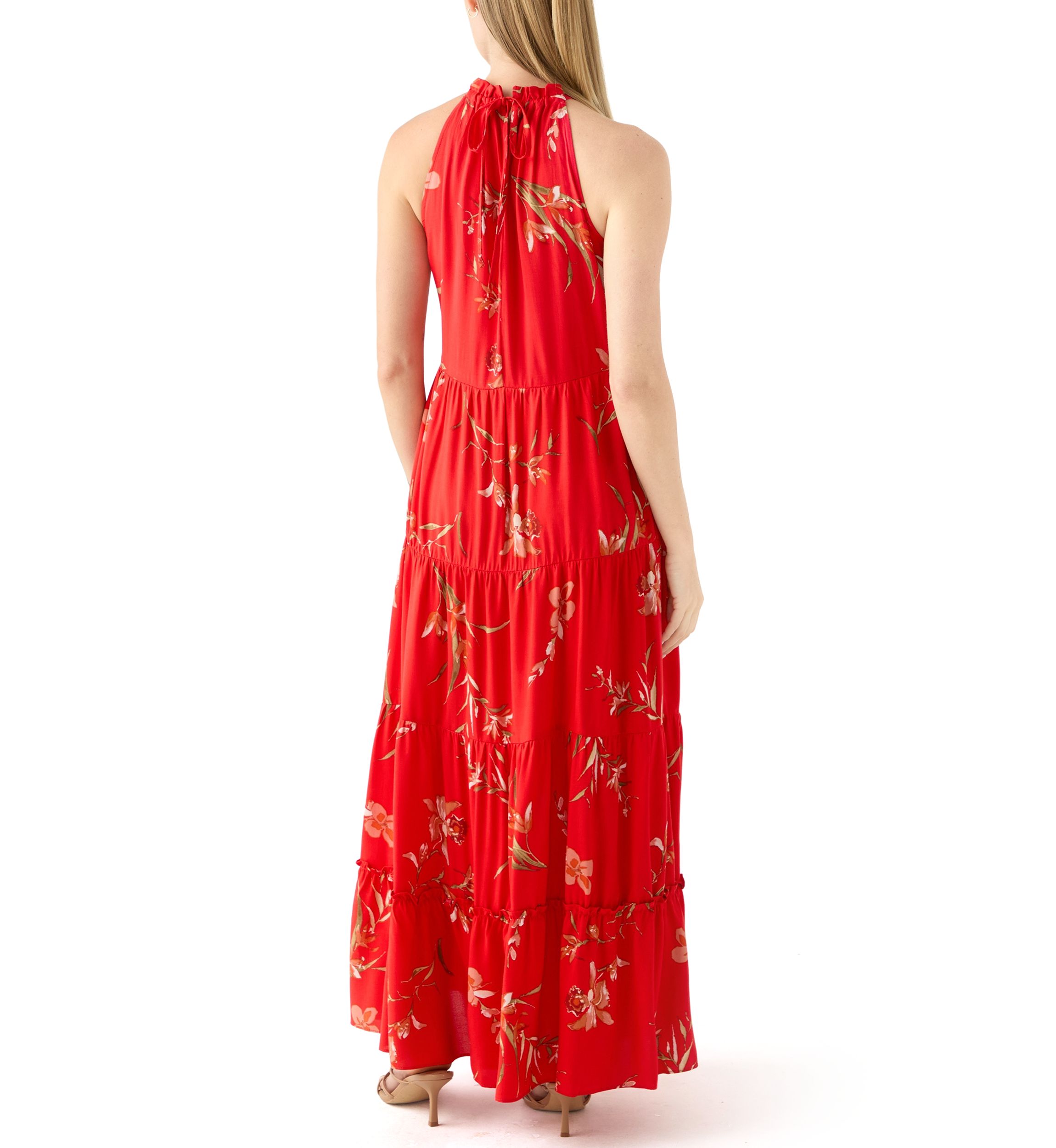 Petite Tiered Halter Maxi Dress