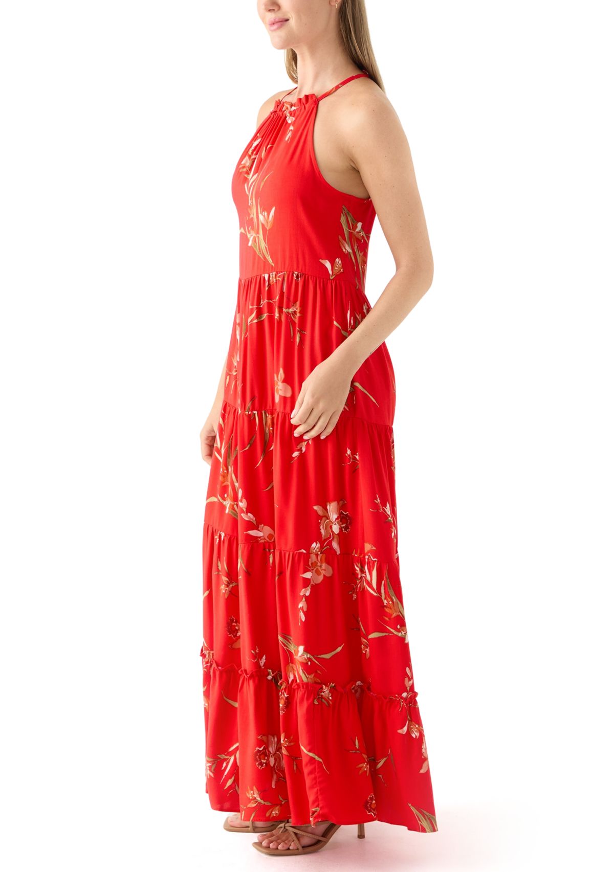 Petite Tiered Halter Maxi Dress