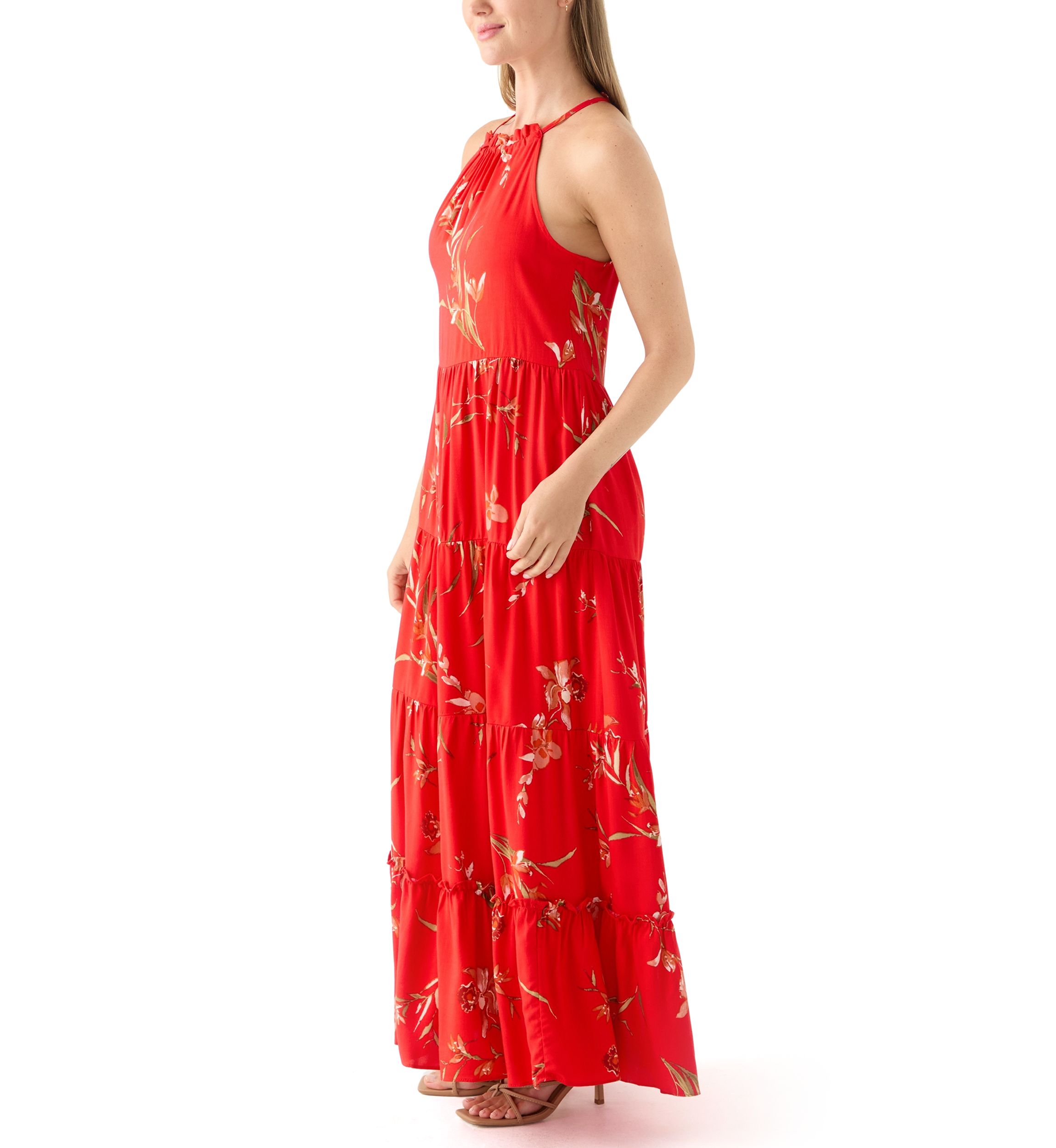 Petite Tiered Halter Maxi Dress