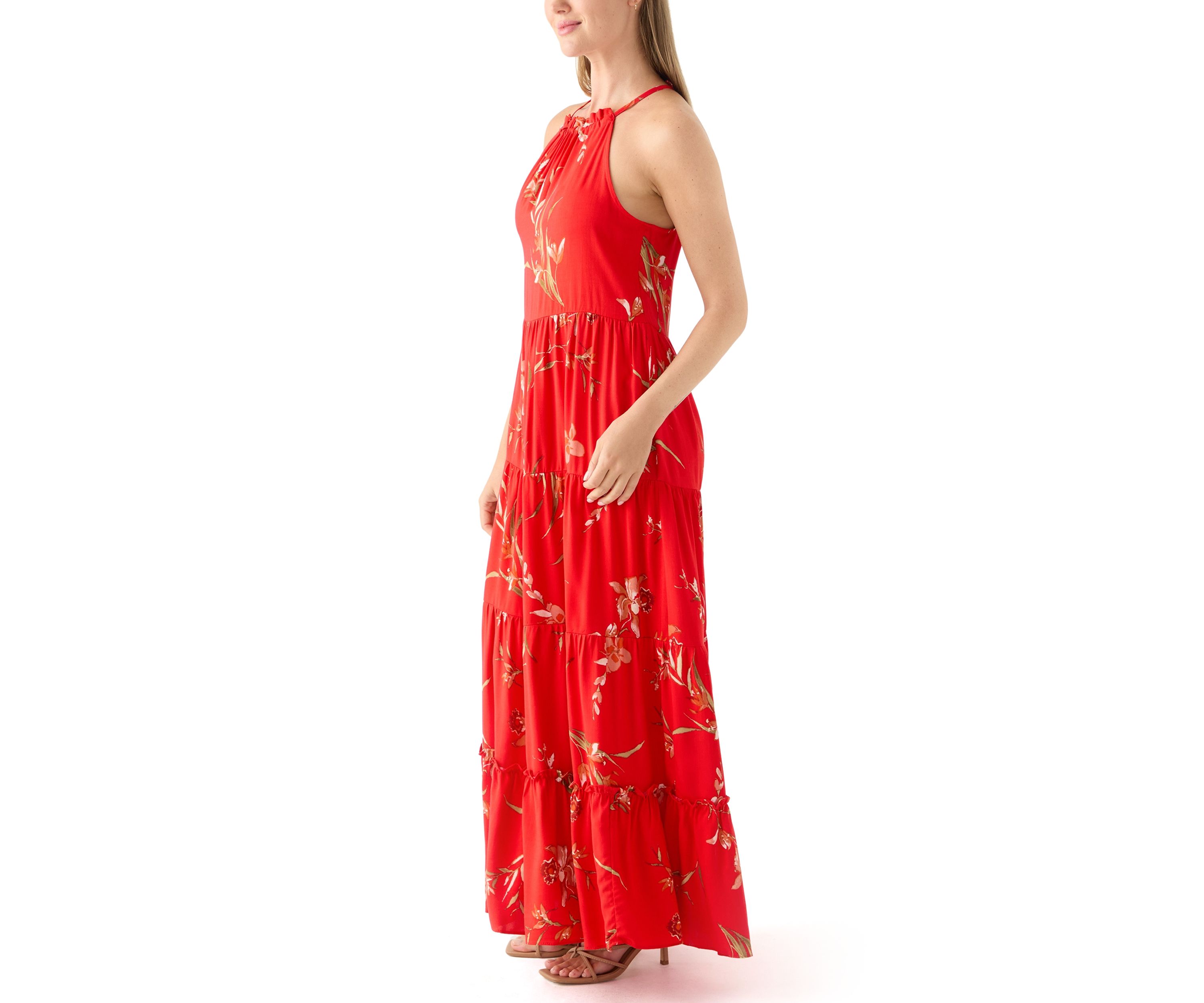 Petite Tiered Halter Maxi Dress