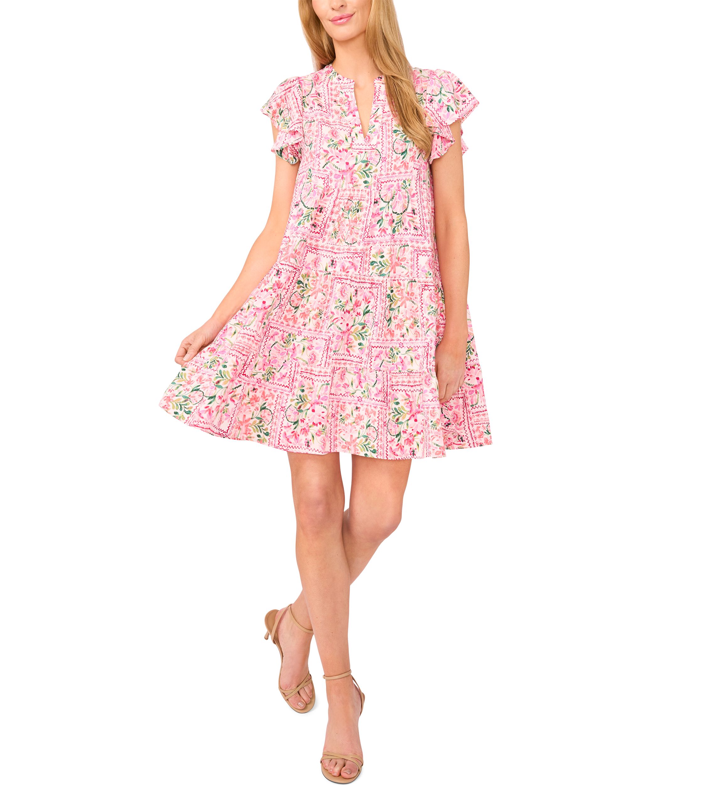 Petite Flutter Sleeve Mini Dress