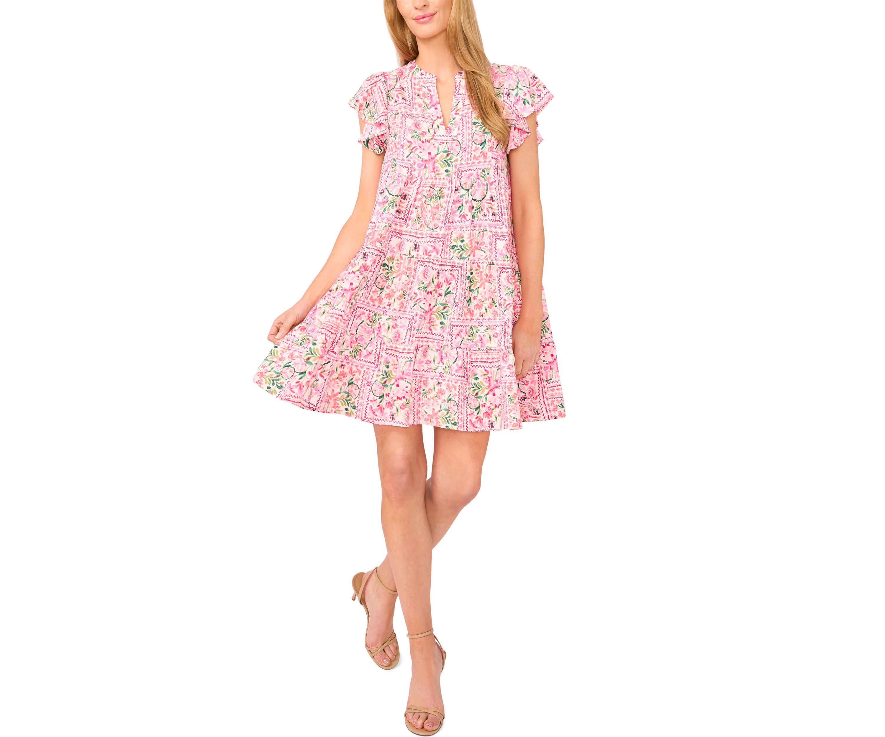 Petite Flutter Sleeve Mini Dress
