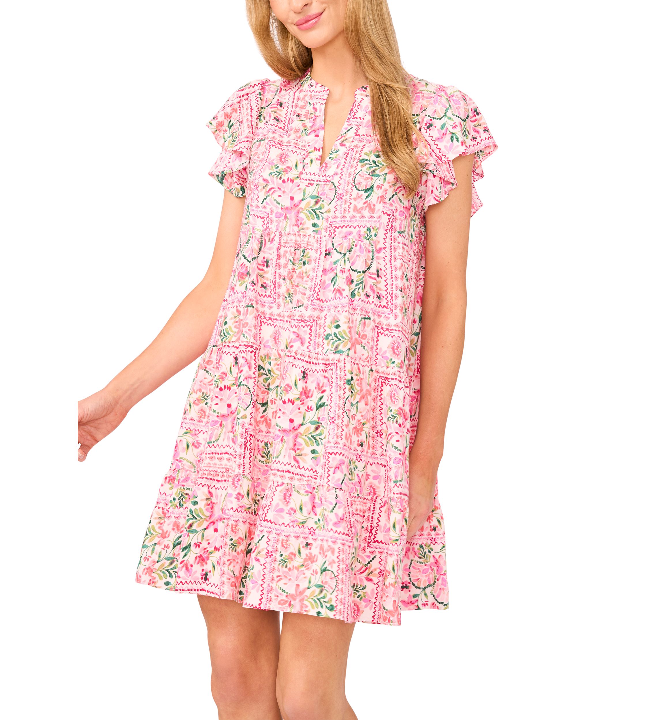 Petite Flutter Sleeve Mini Dress