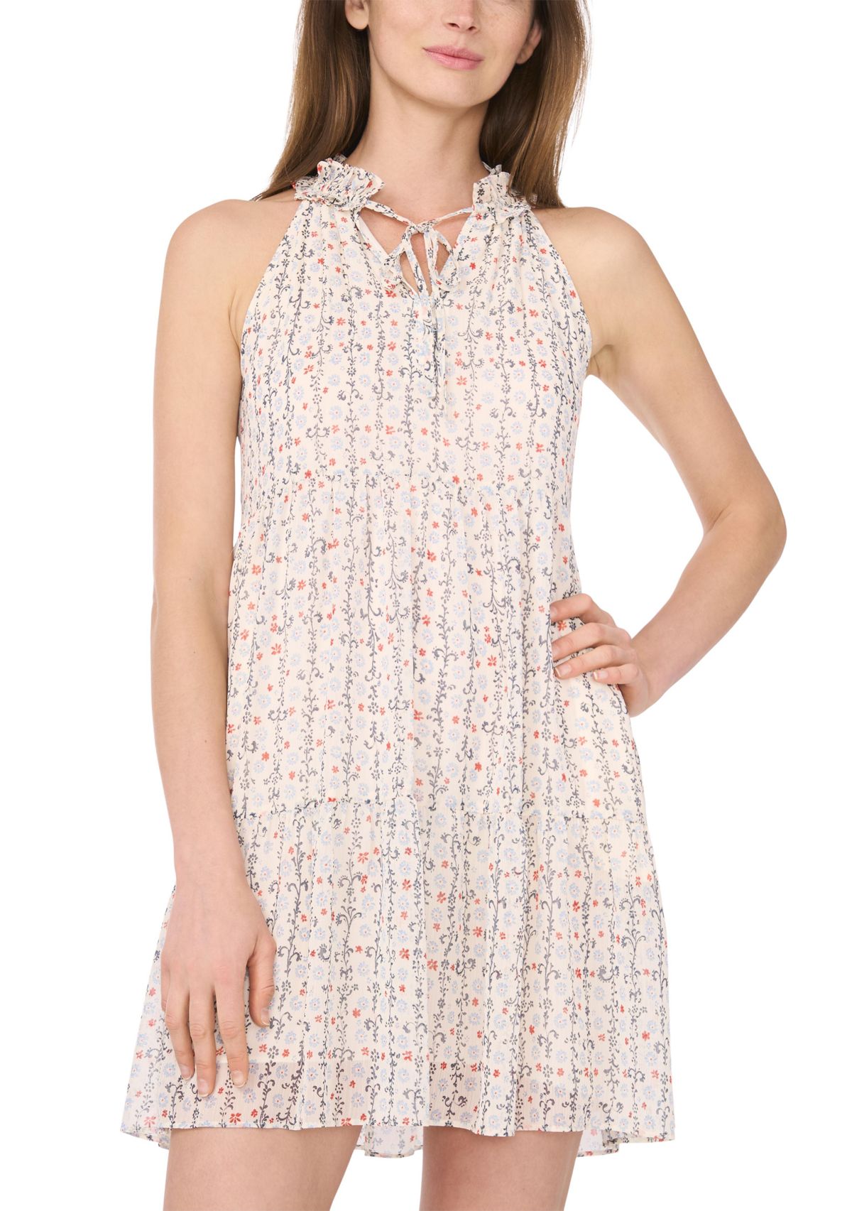 Petite Short Ruffled Printed Sundress