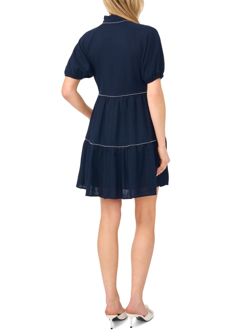 cece drop waist dress Cece Women's Tie Waist Mini Shirt Dress - Green - Size 2