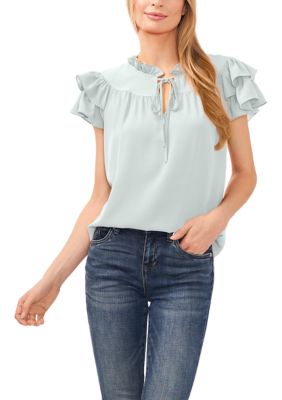 Petite Ruffle Sleeve Top