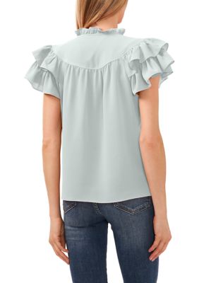 Petite Ruffle Sleeve Top