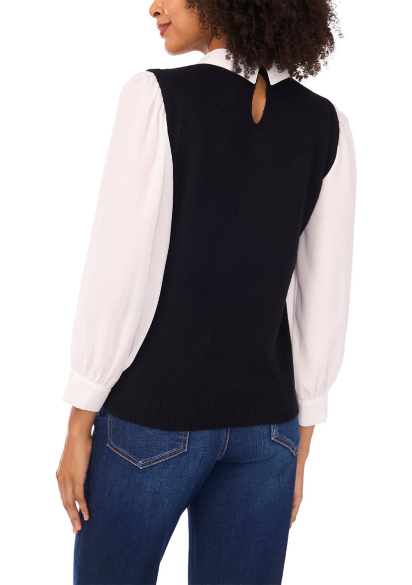 Petite Twofer Cable Vest