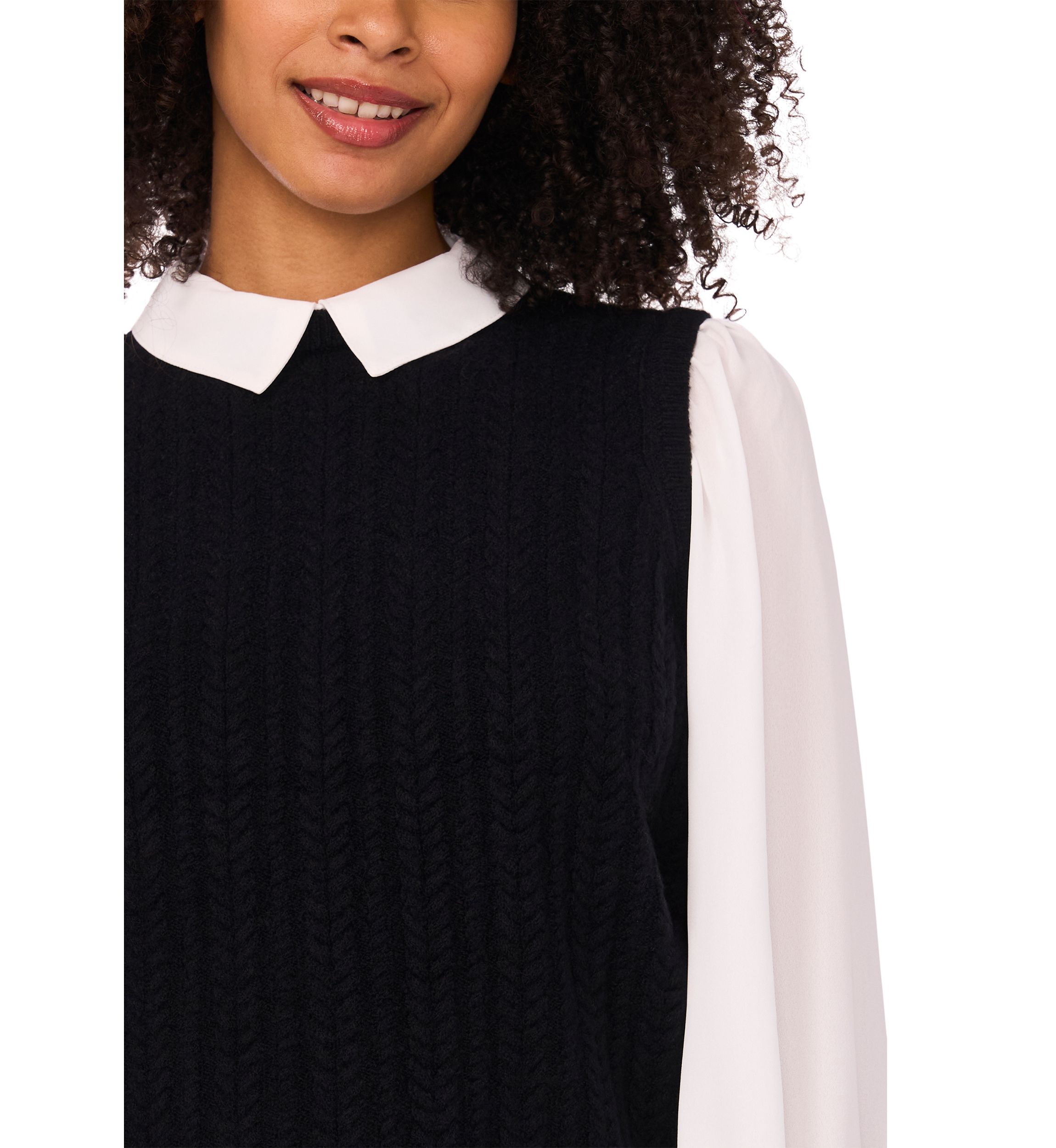 Petite Twofer Cable Vest