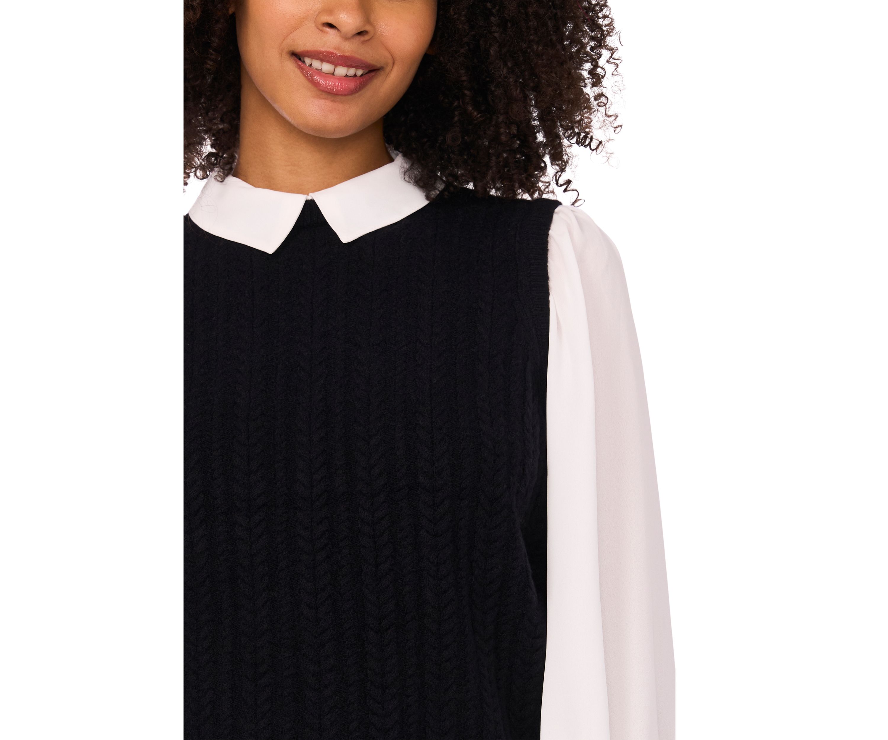 Petite Twofer Cable Vest