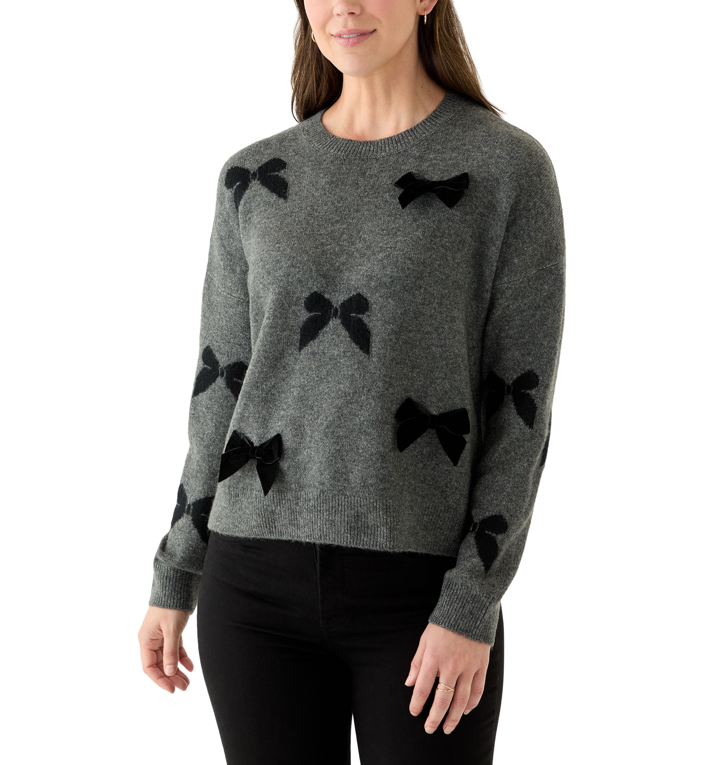 Petite All Over Bow Sweater