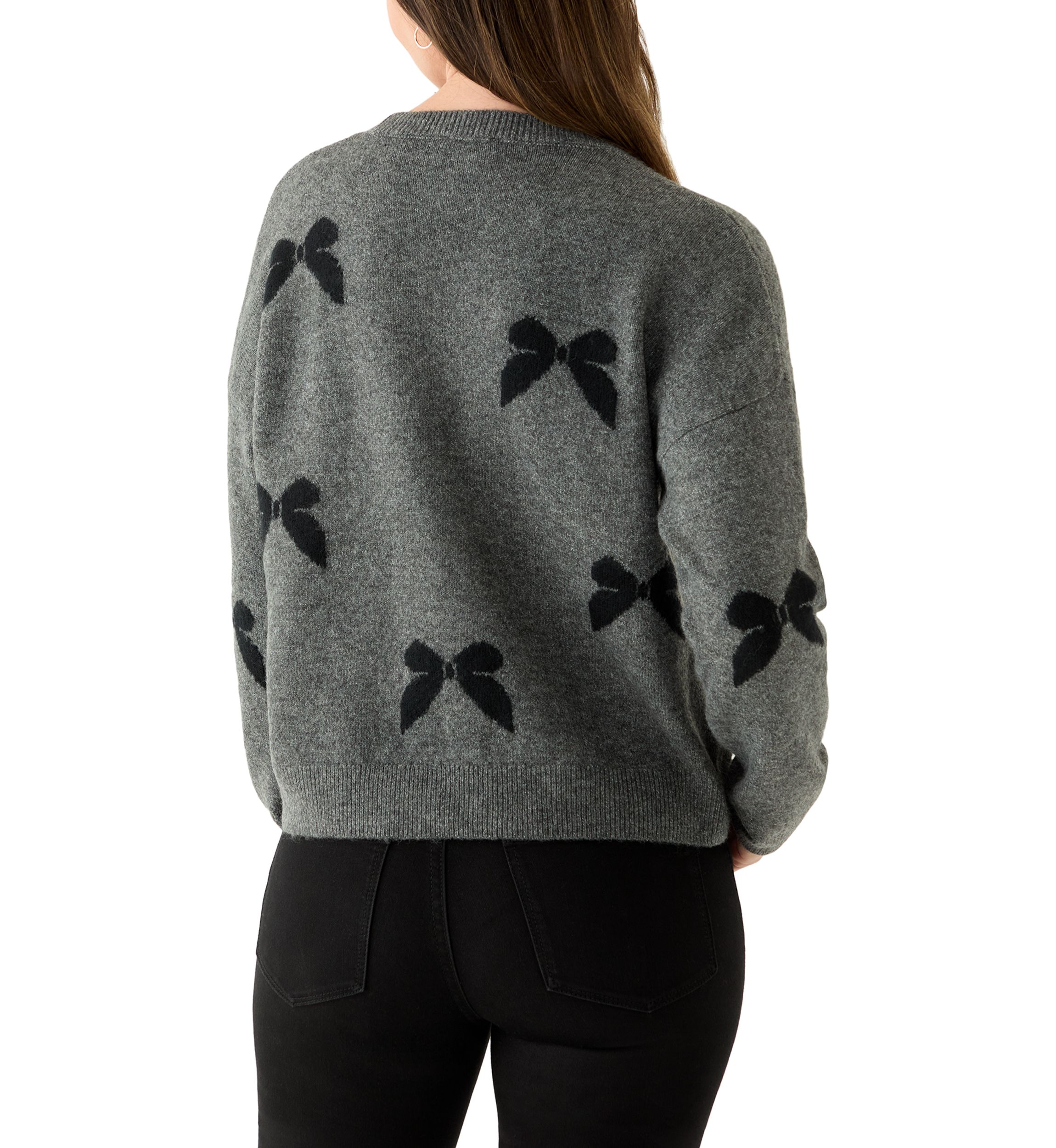 Petite All Over Bow Sweater