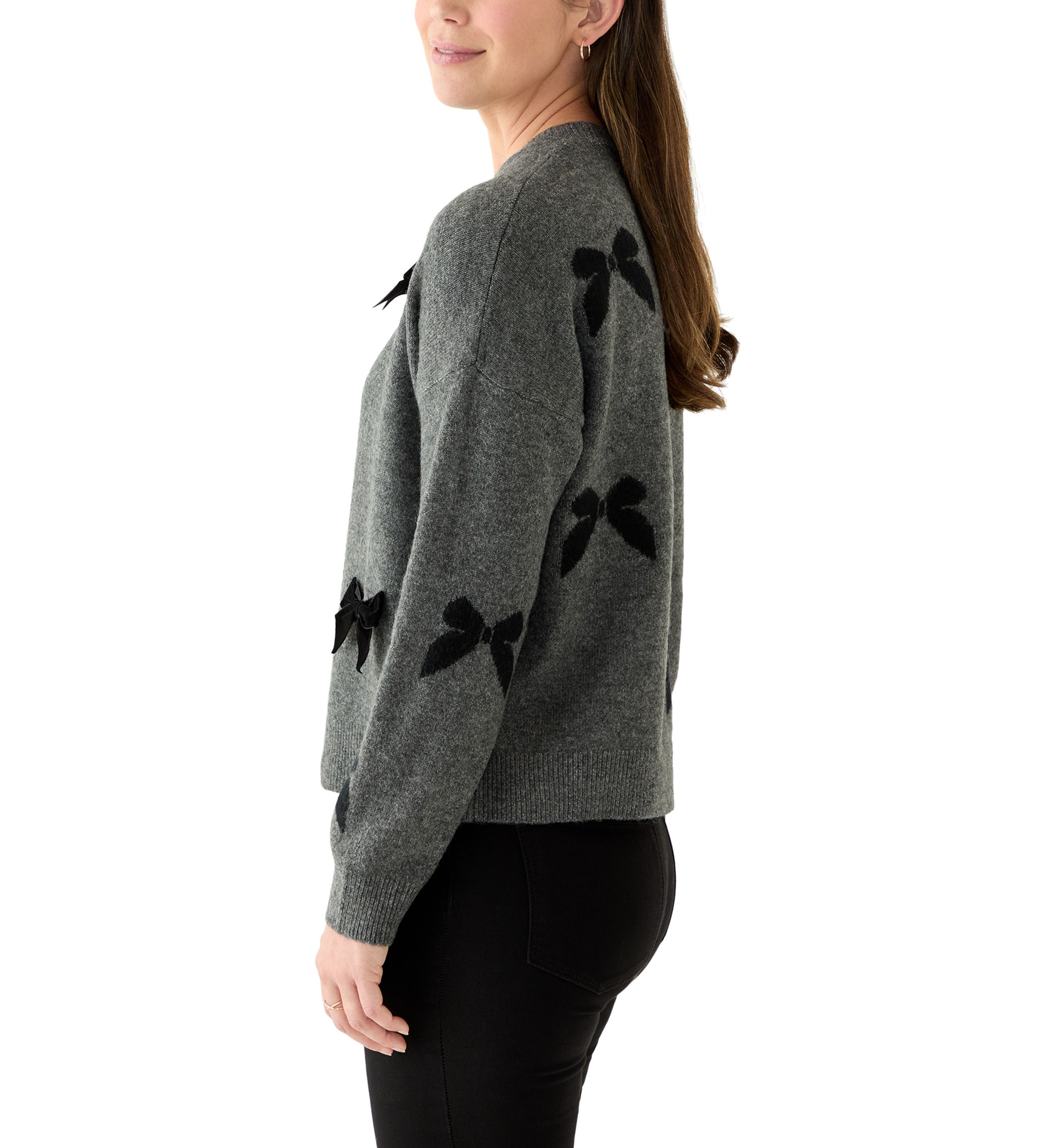 Petite All Over Bow Sweater