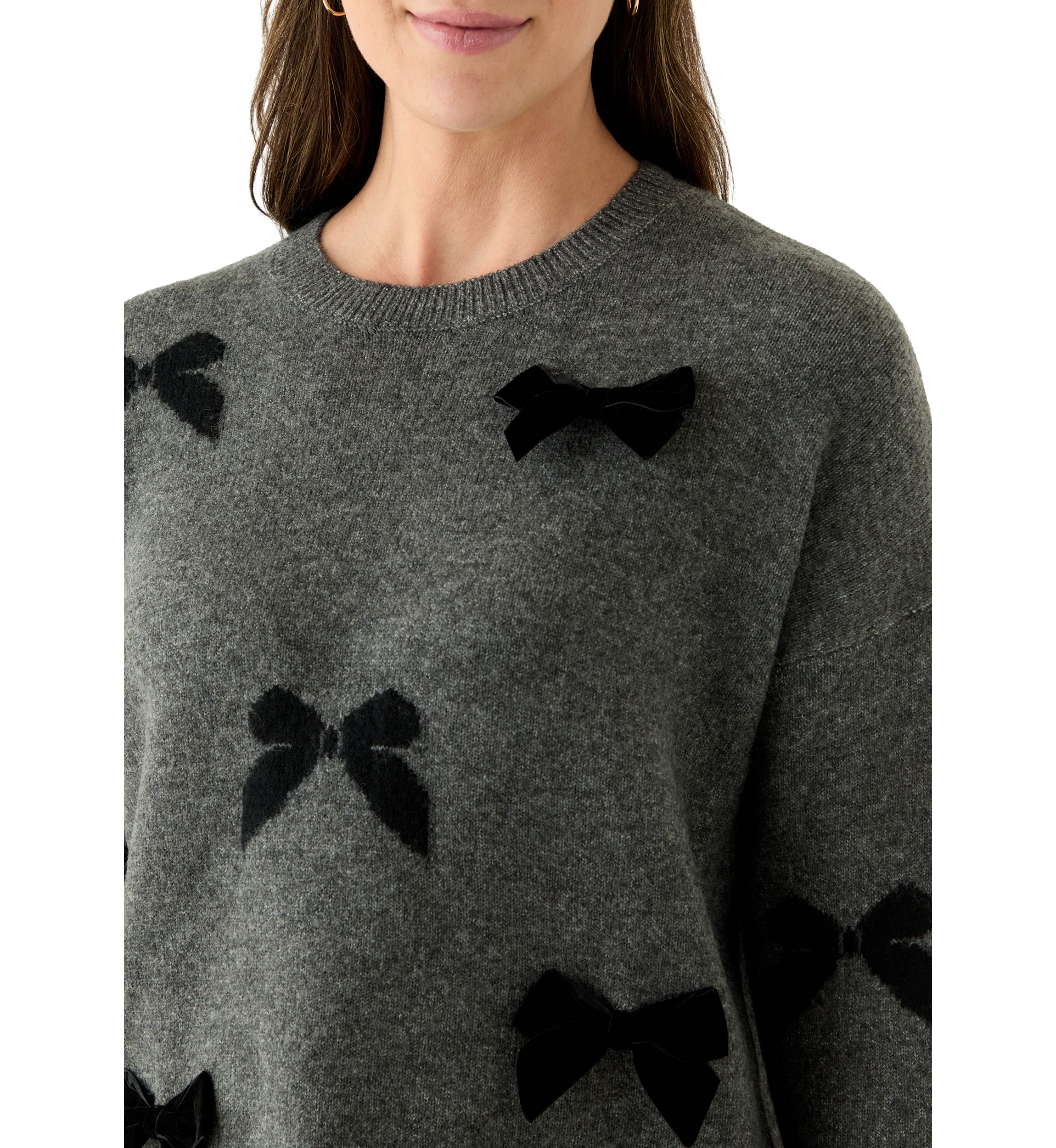 Petite All Over Bow Sweater