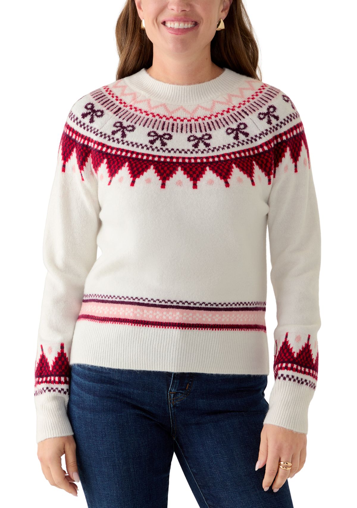 Petite Bow Fairisle Sweater