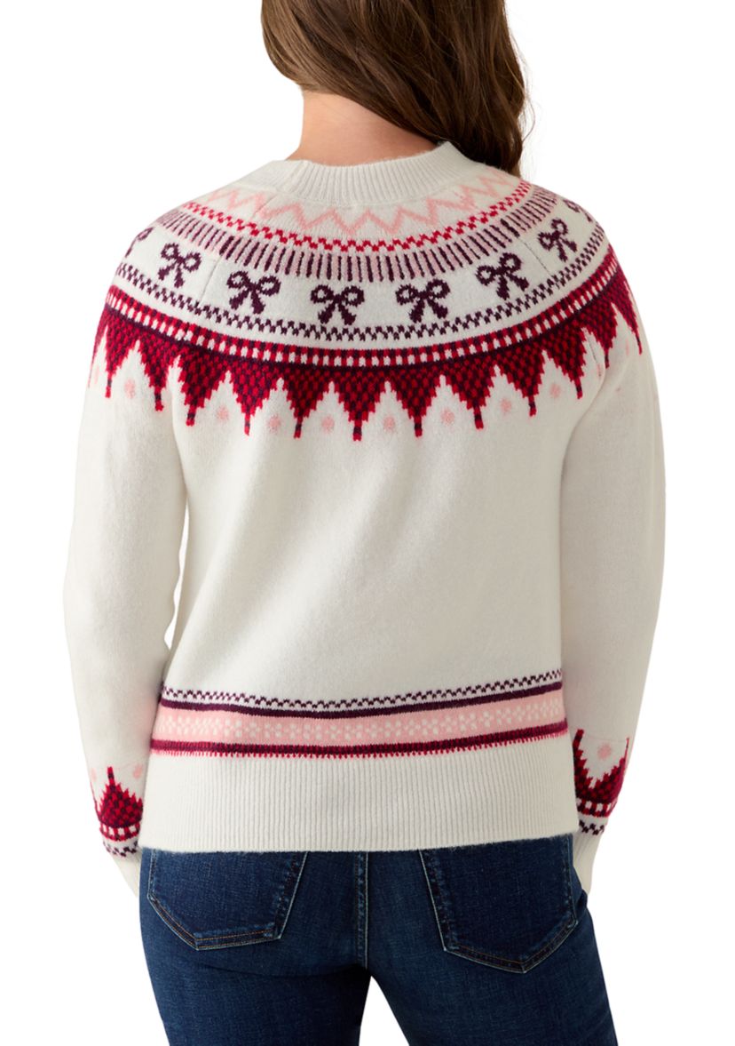 Petite Bow Fairisle Sweater