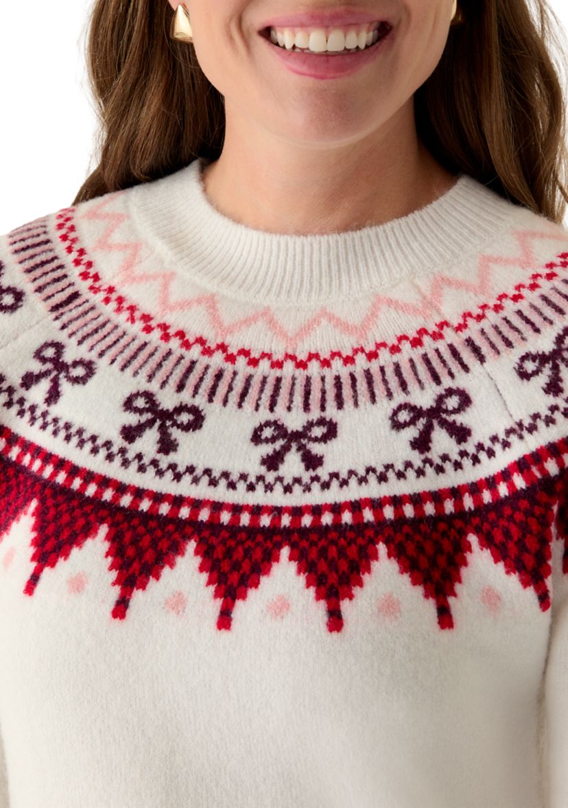 Petite Bow Fairisle Sweater