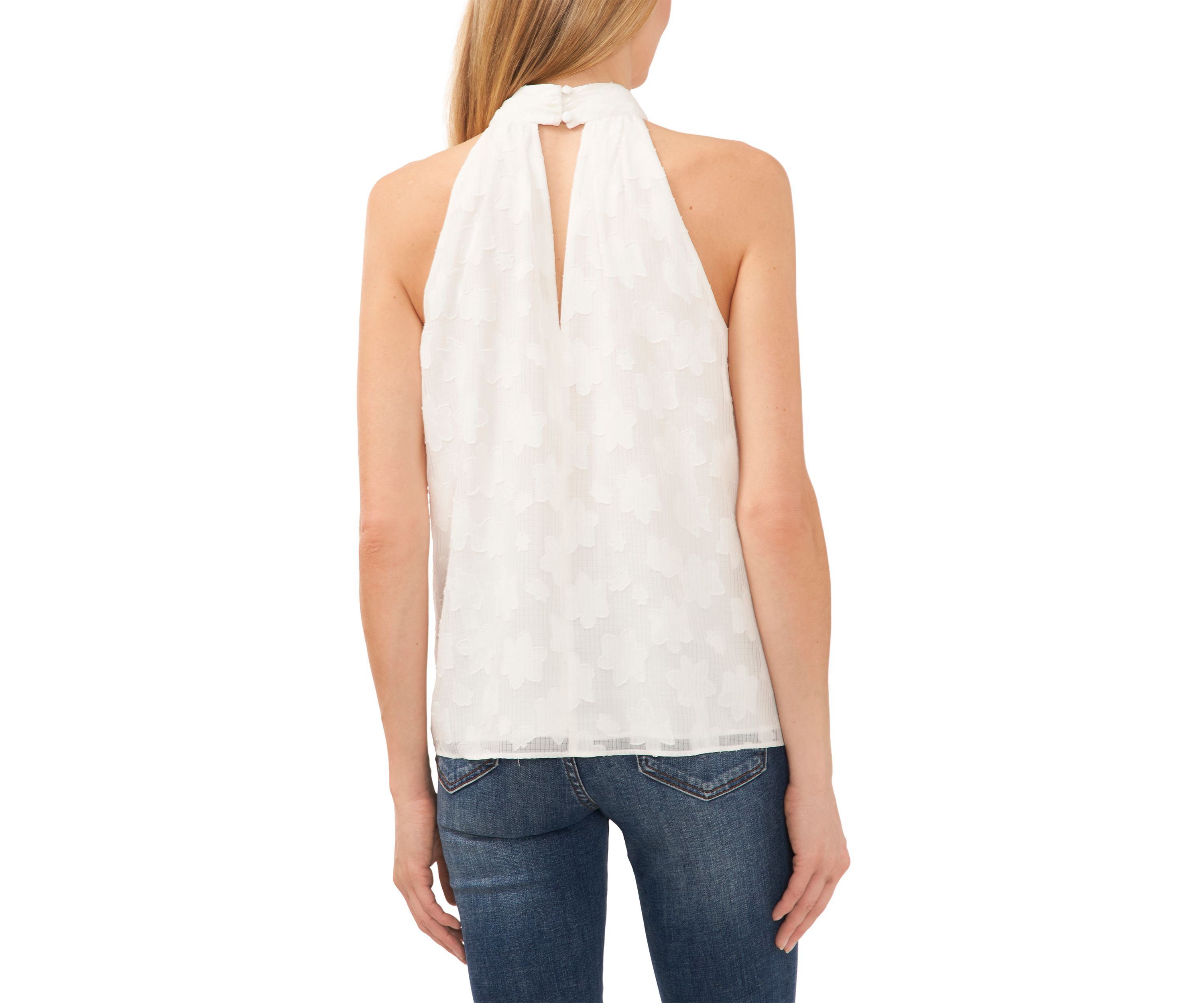 Petite Halter Neck Rosette Blouse