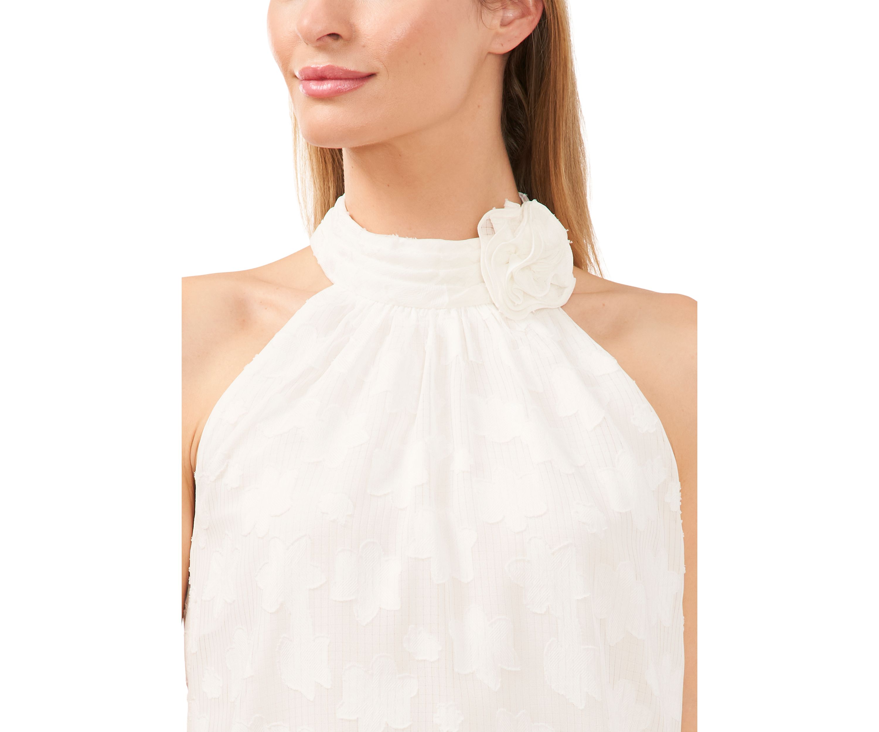 Petite Halter Neck Rosette Blouse