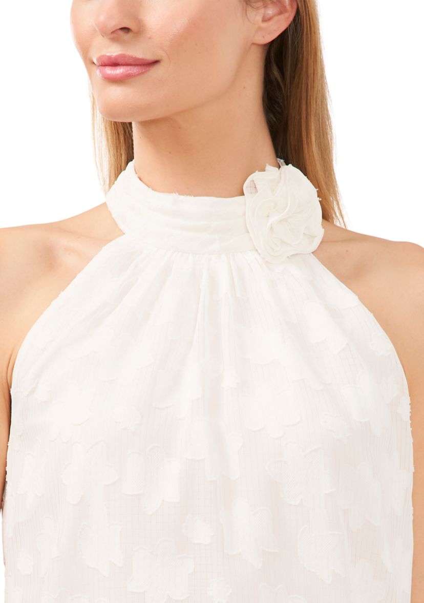 Petite Halter Neck Rosette Blouse