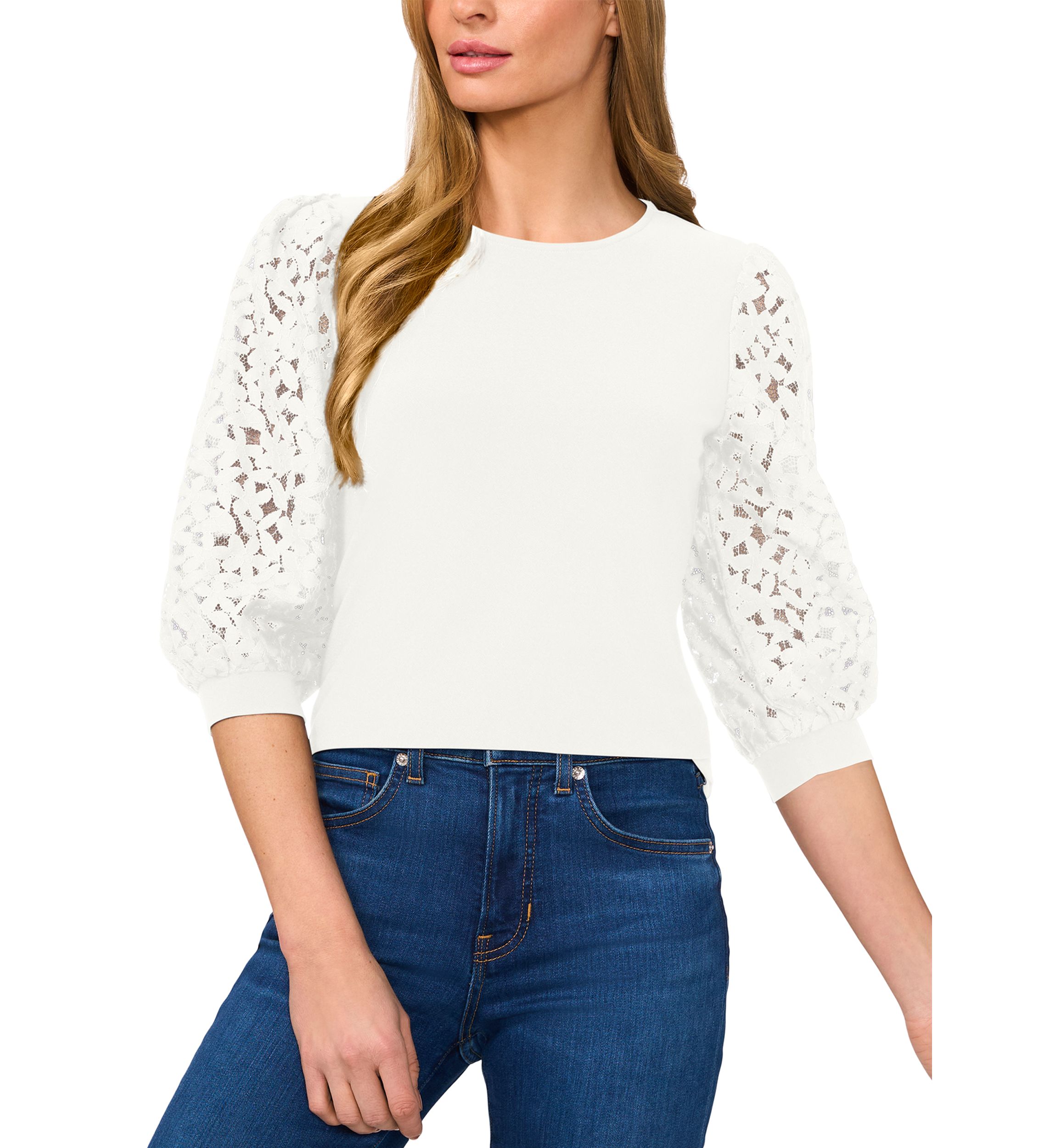 Petite Mixed Media Top 