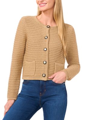 CeCe Petite Lurex Cardigan Sweater | Belk