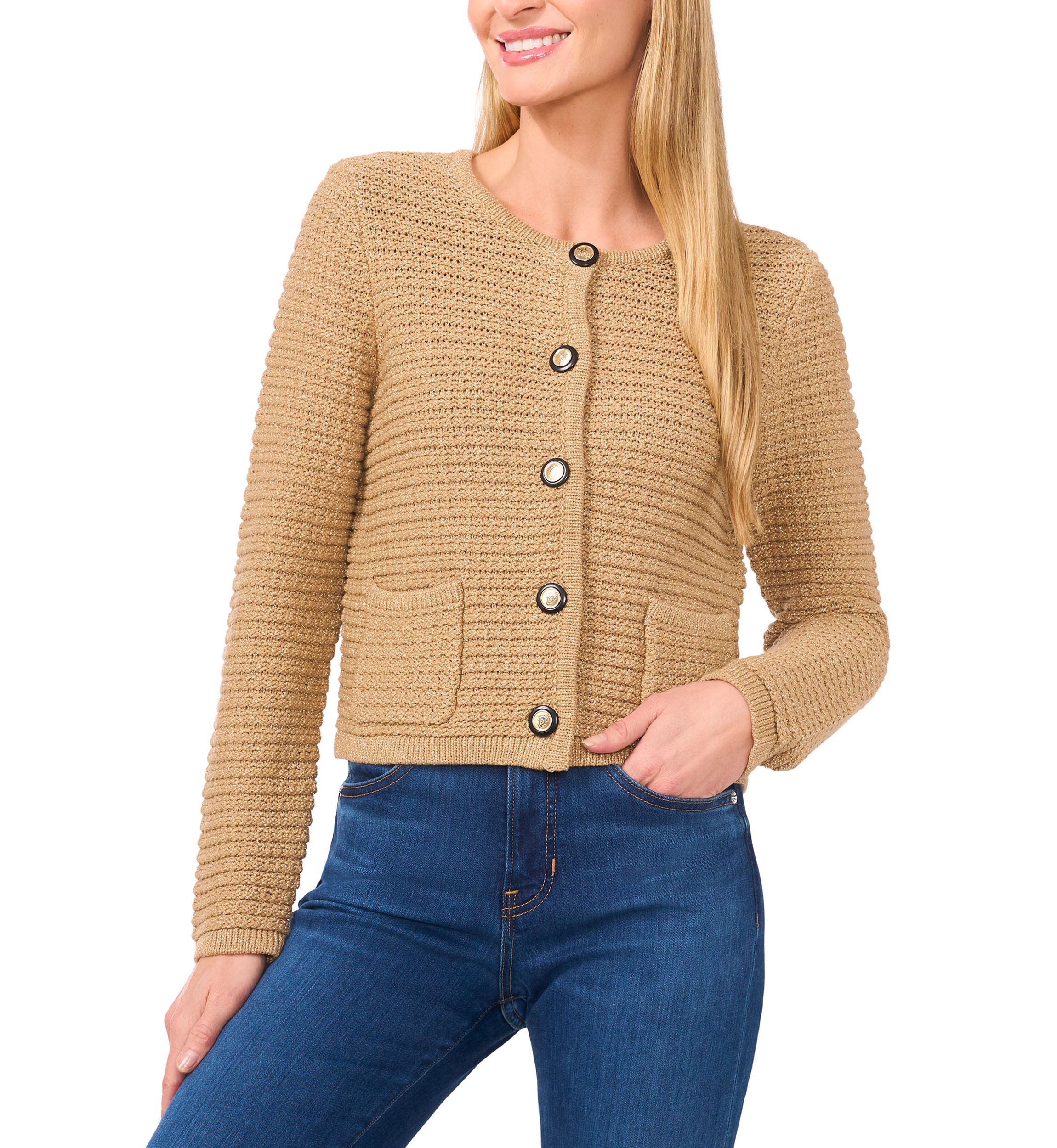 Petite Lurex Cardigan Sweater