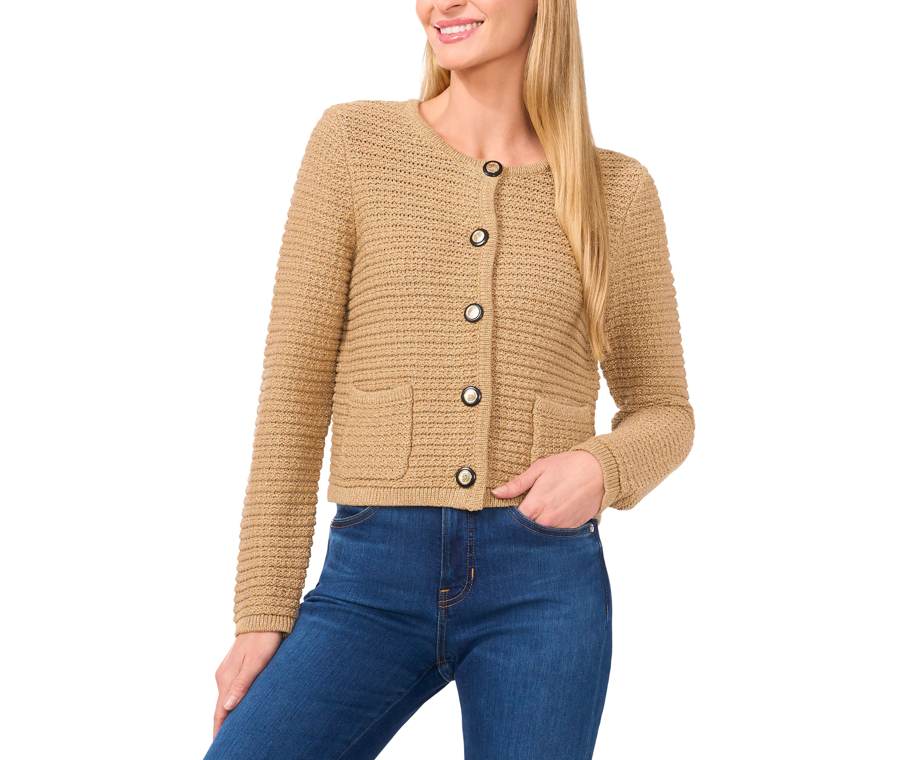 Petite Lurex Cardigan Sweater
