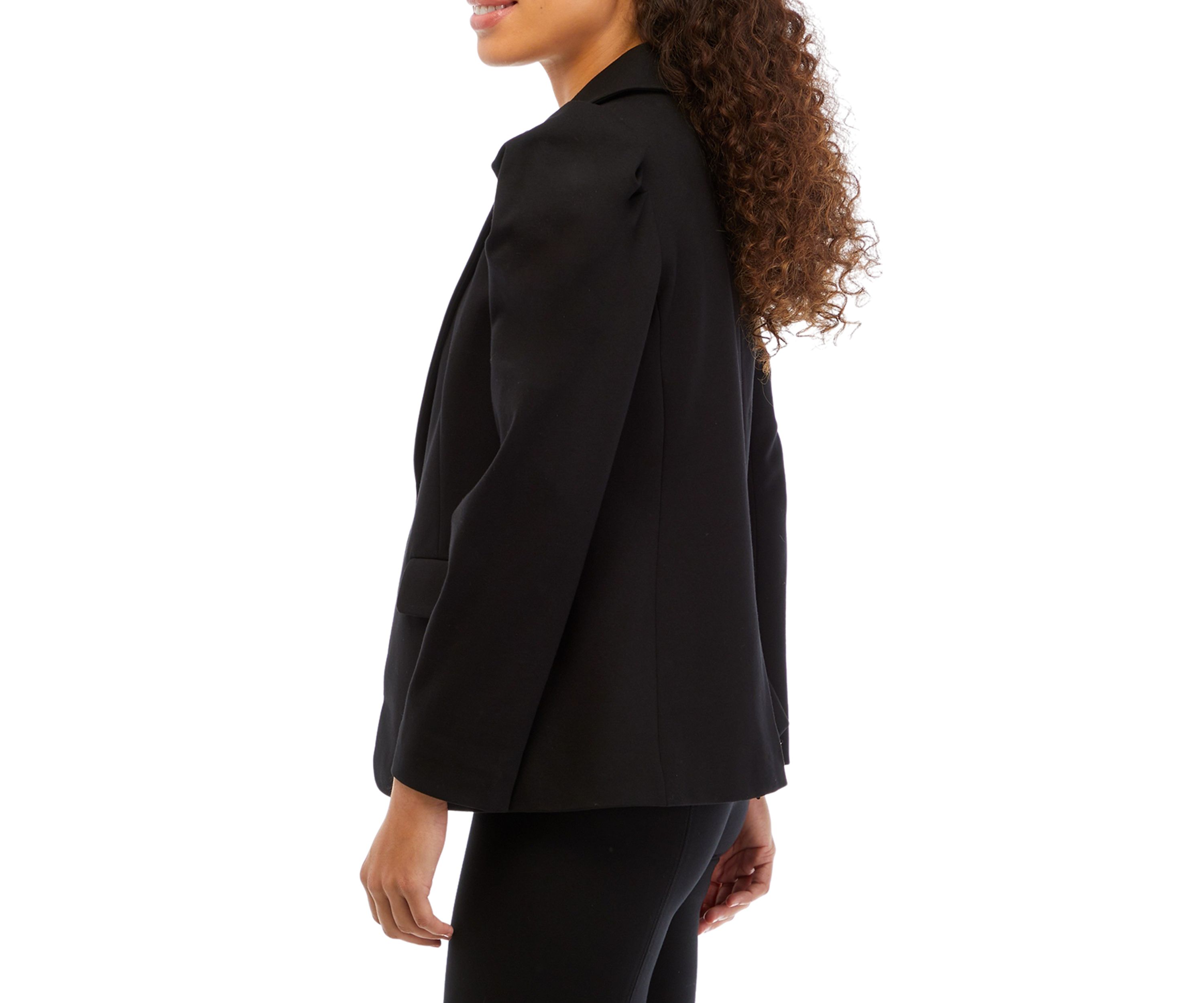 Petite Long Sleeve Puff Shoulder Blazer
