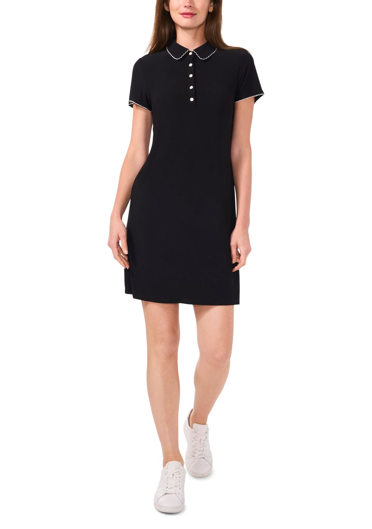 Womens Short Sleeve Collared Dress