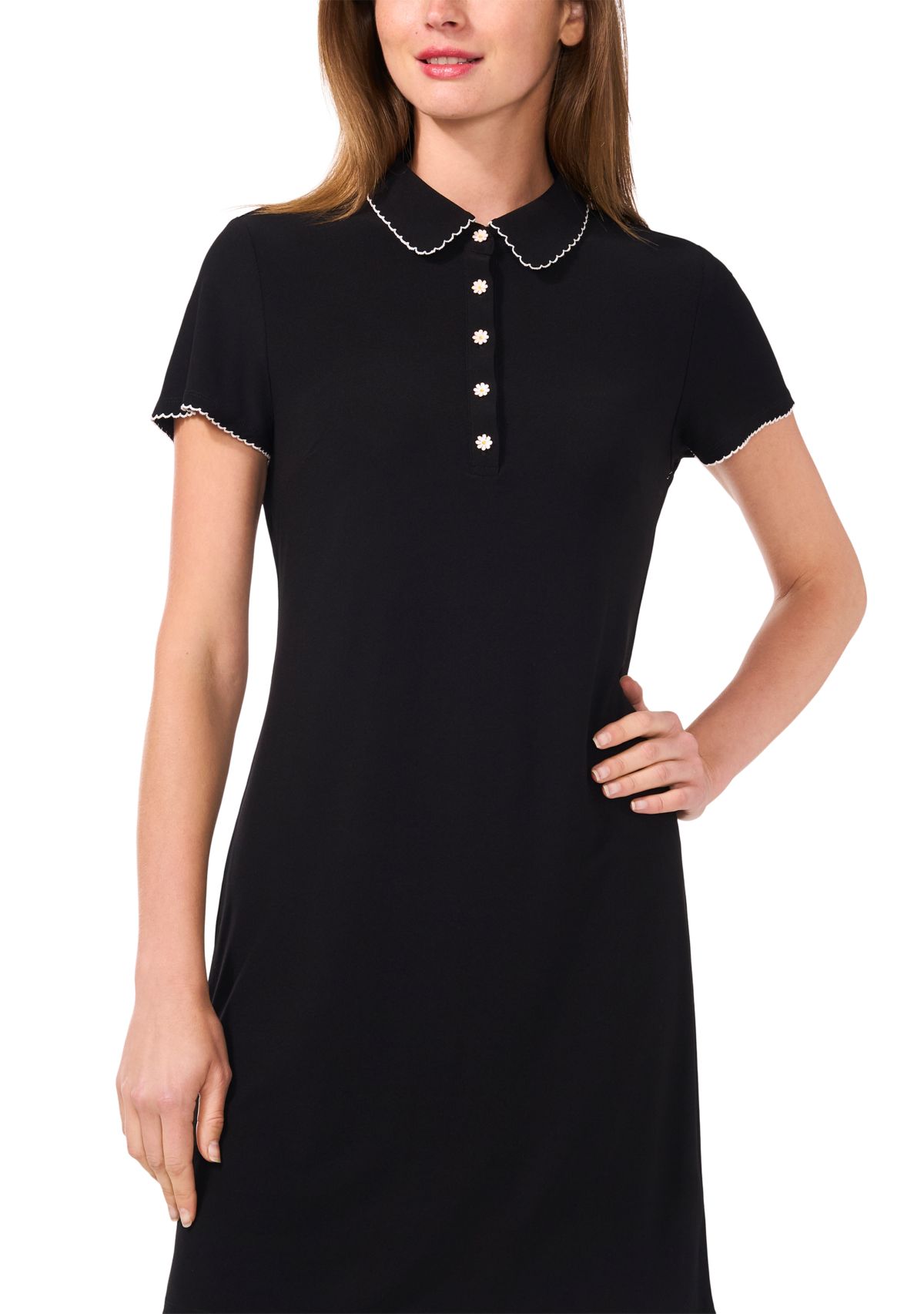 Womens Short Sleeve Collared Dress