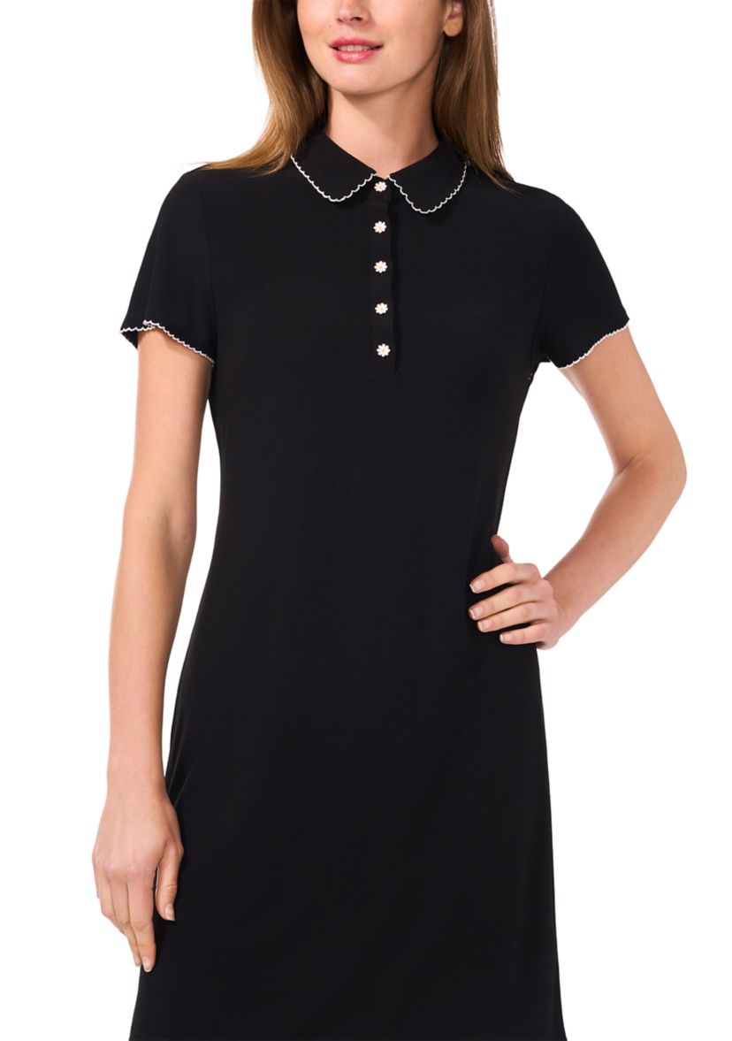 Womens Short Sleeve Collared Dress