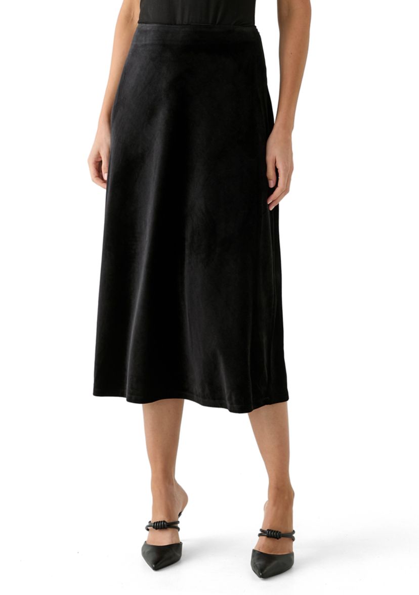 Womens Velvet Midi Skirt