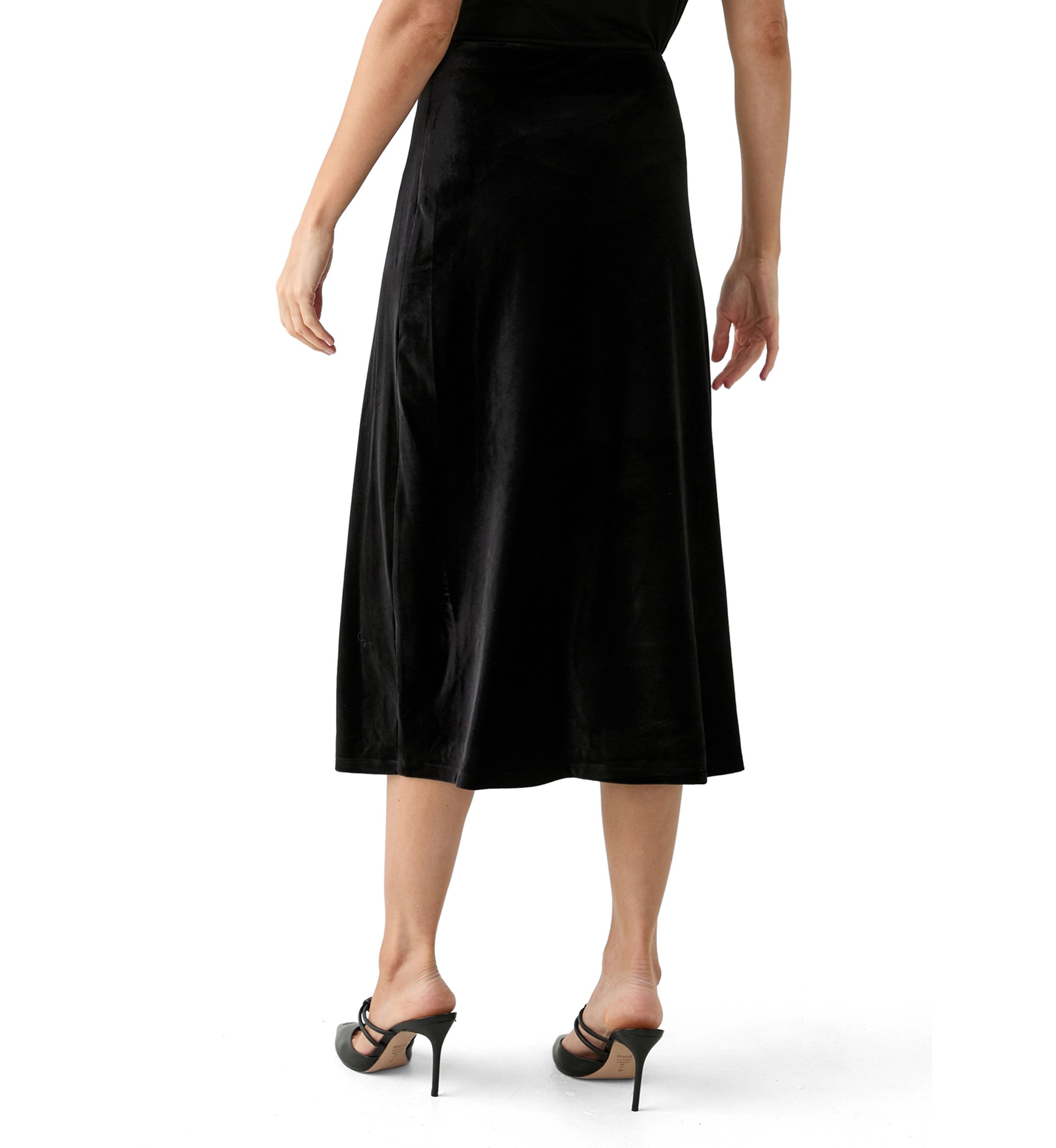 Womens Velvet Midi Skirt