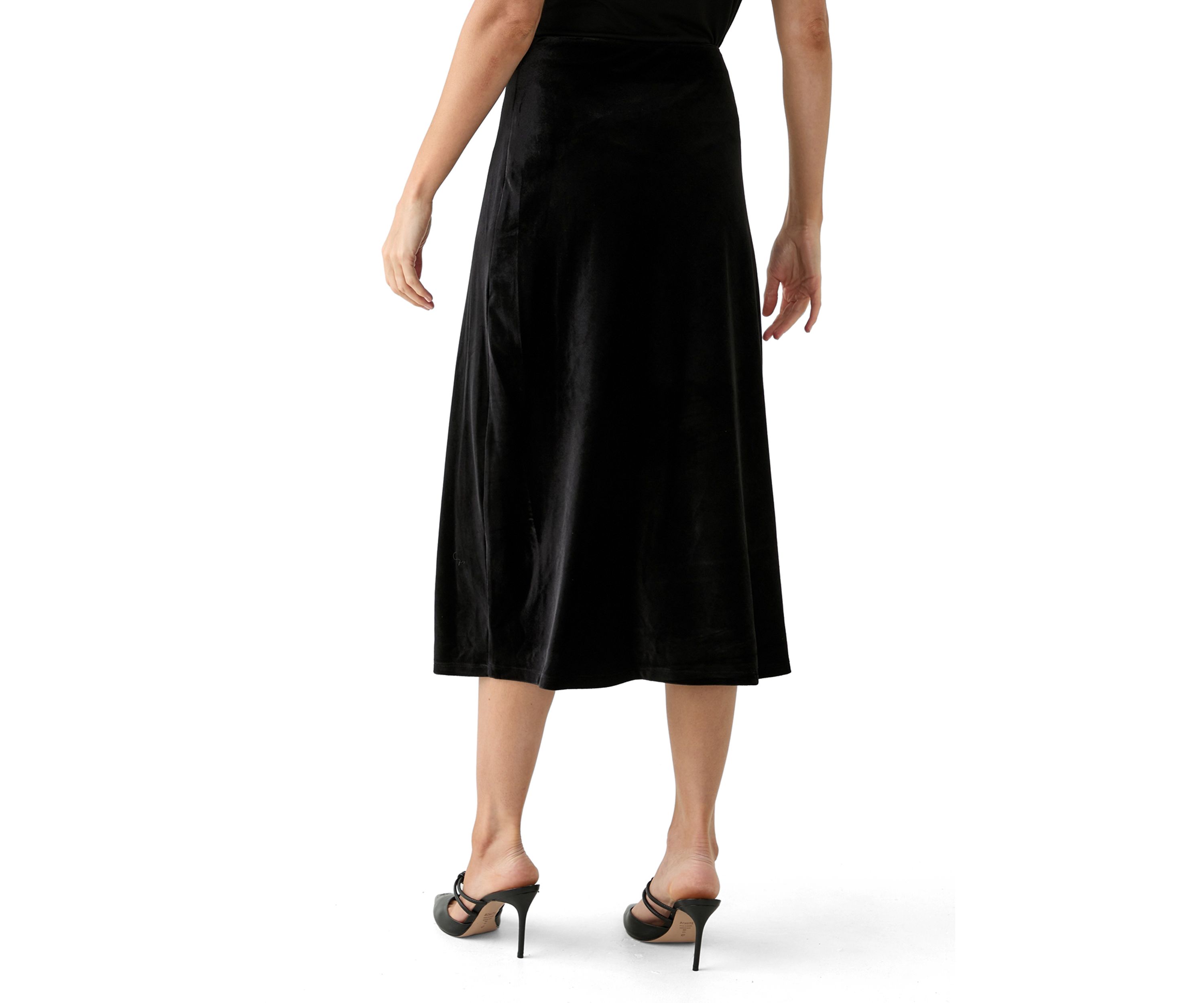 Womens Velvet Midi Skirt