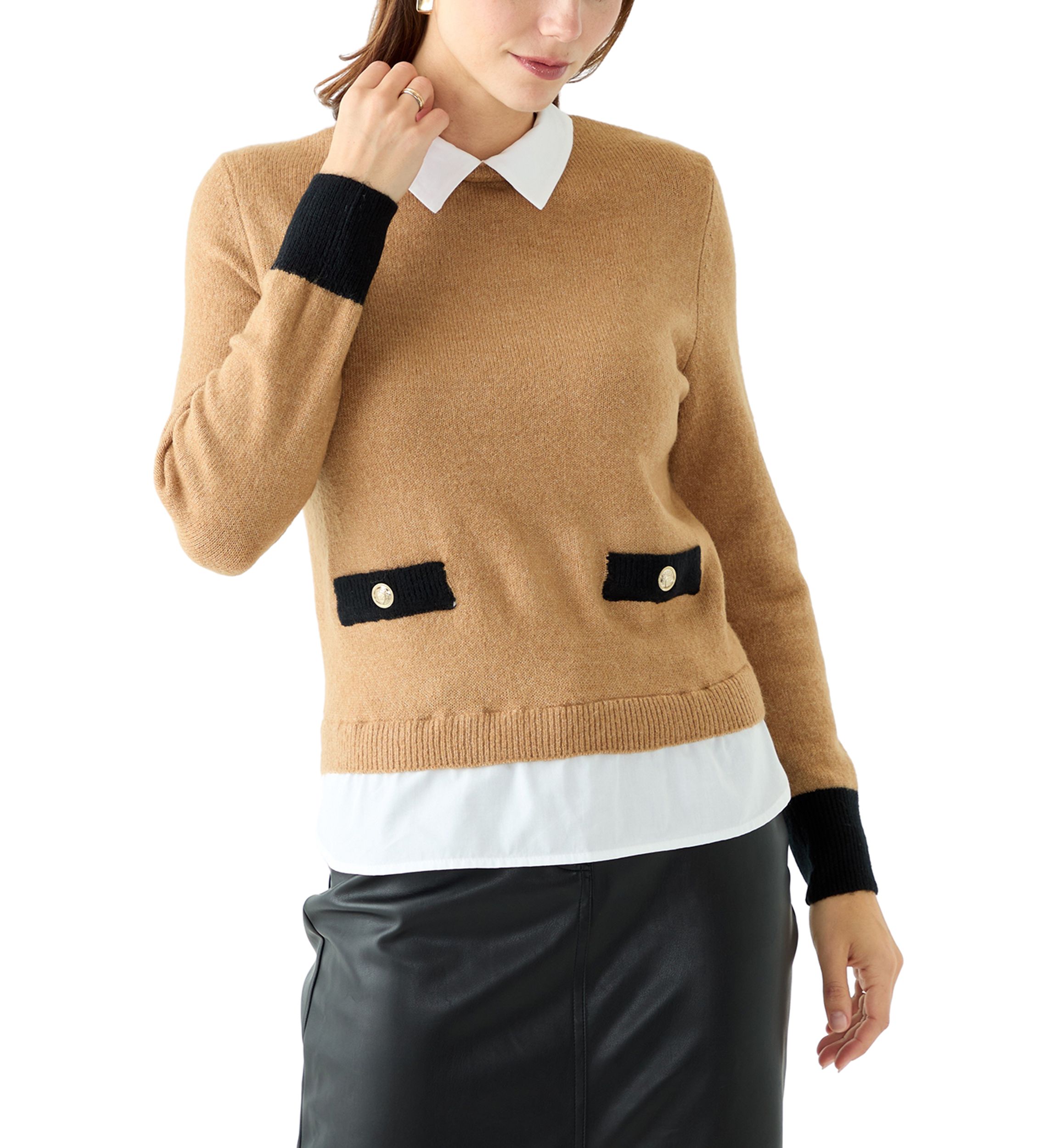 Womens 2Fer Sweater