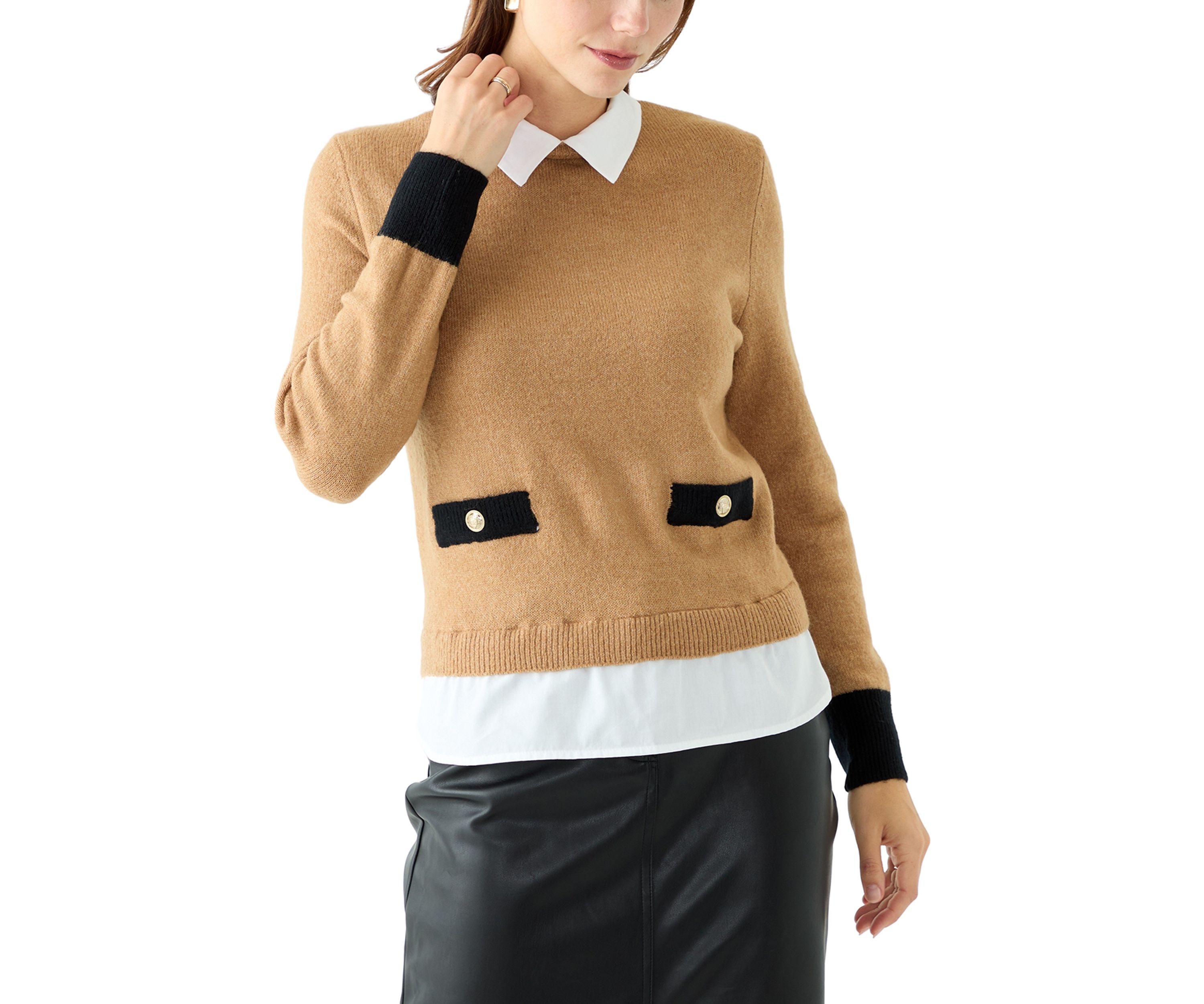 Womens 2Fer Sweater