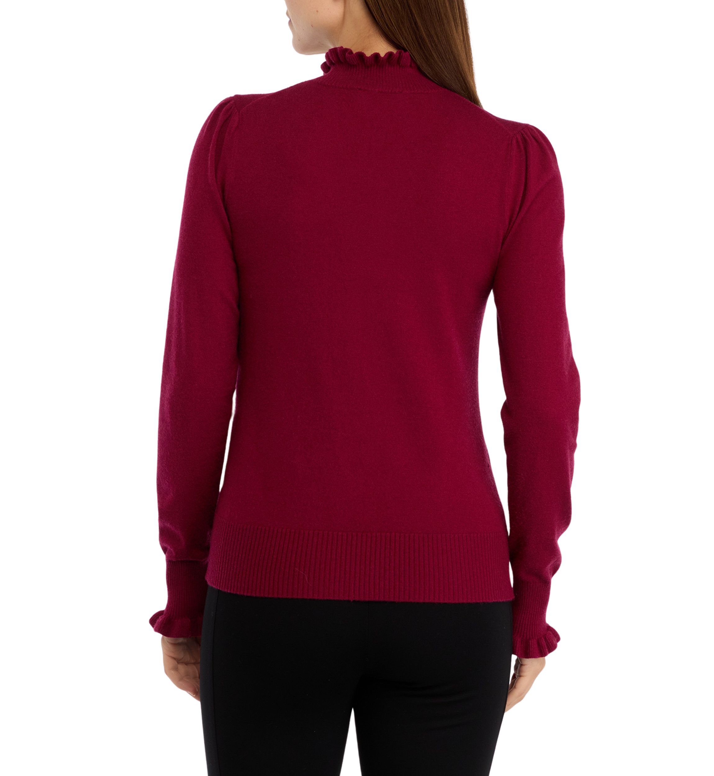 Womens Ruffle Trim Sweater