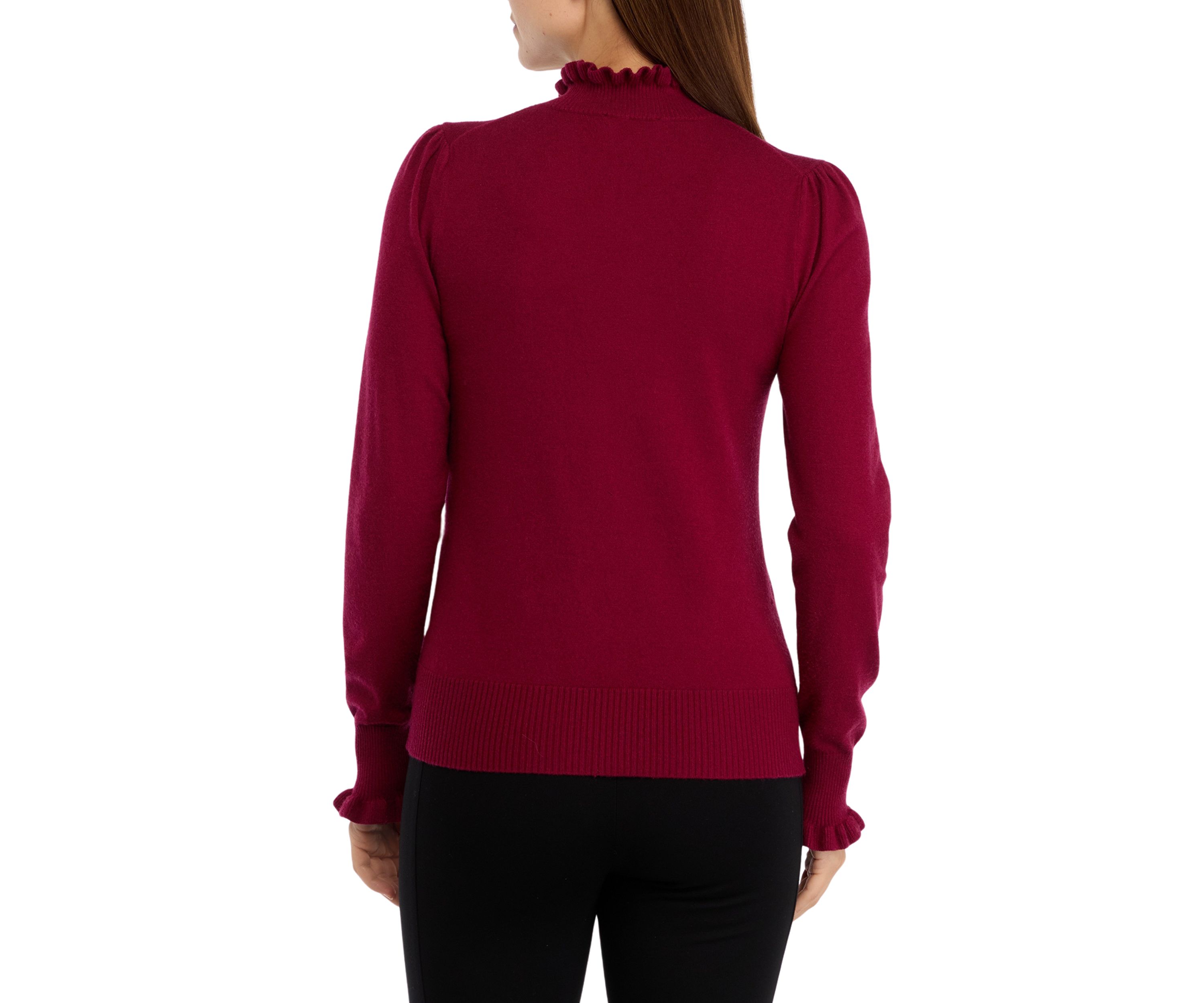Womens Ruffle Trim Sweater