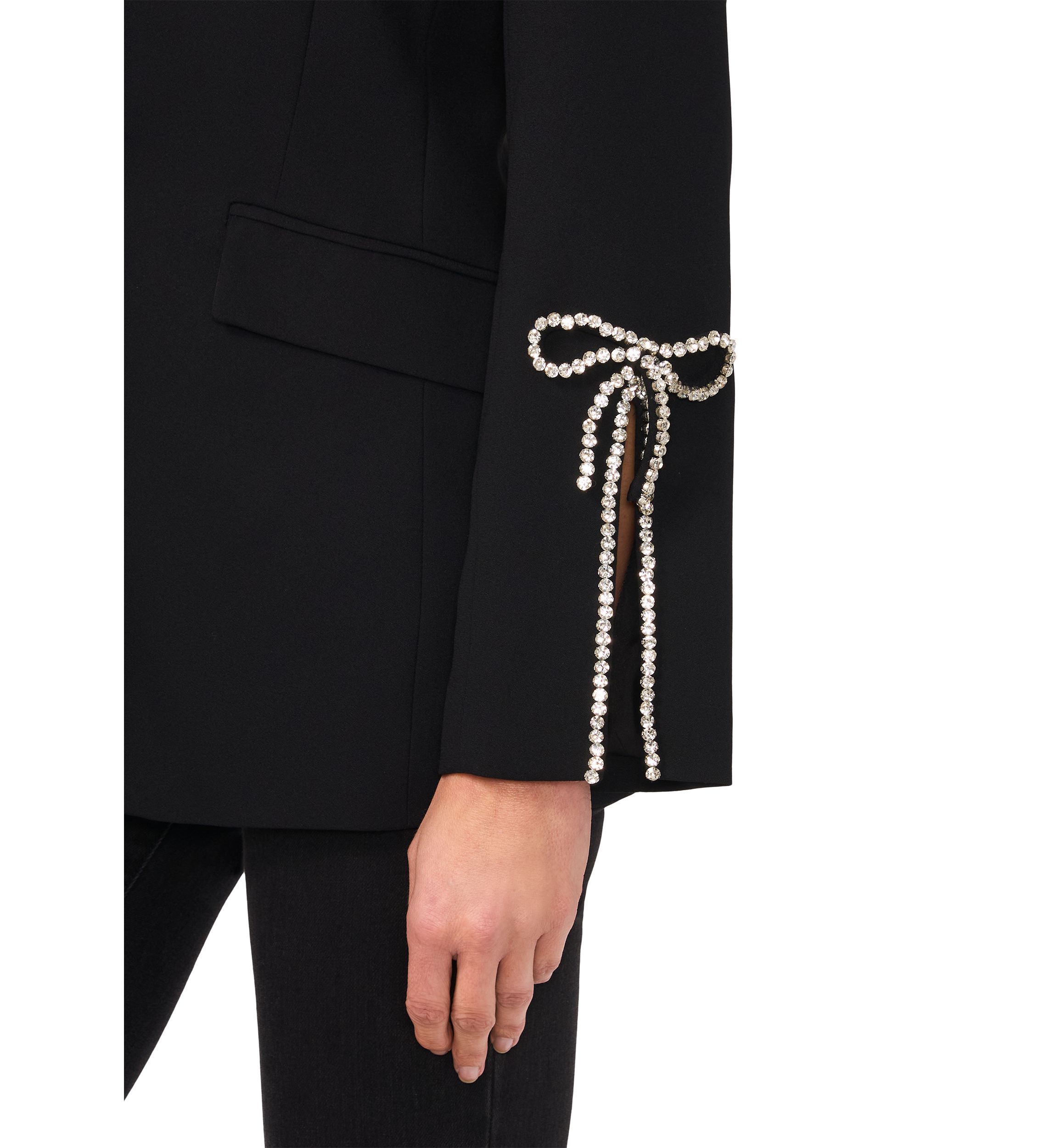 Rhinestone Embellished Sleeve Blazer 