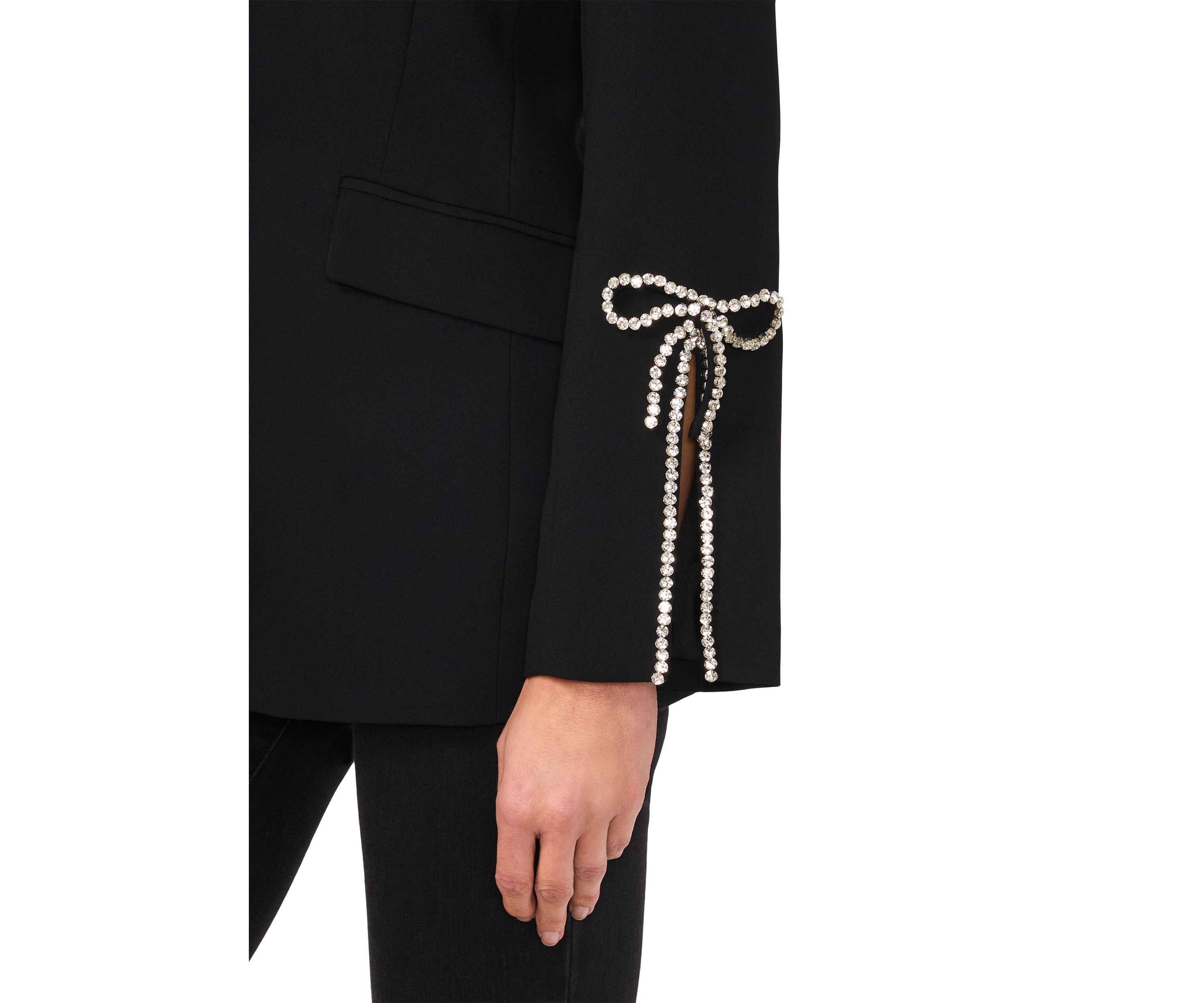 Rhinestone Embellished Sleeve Blazer 