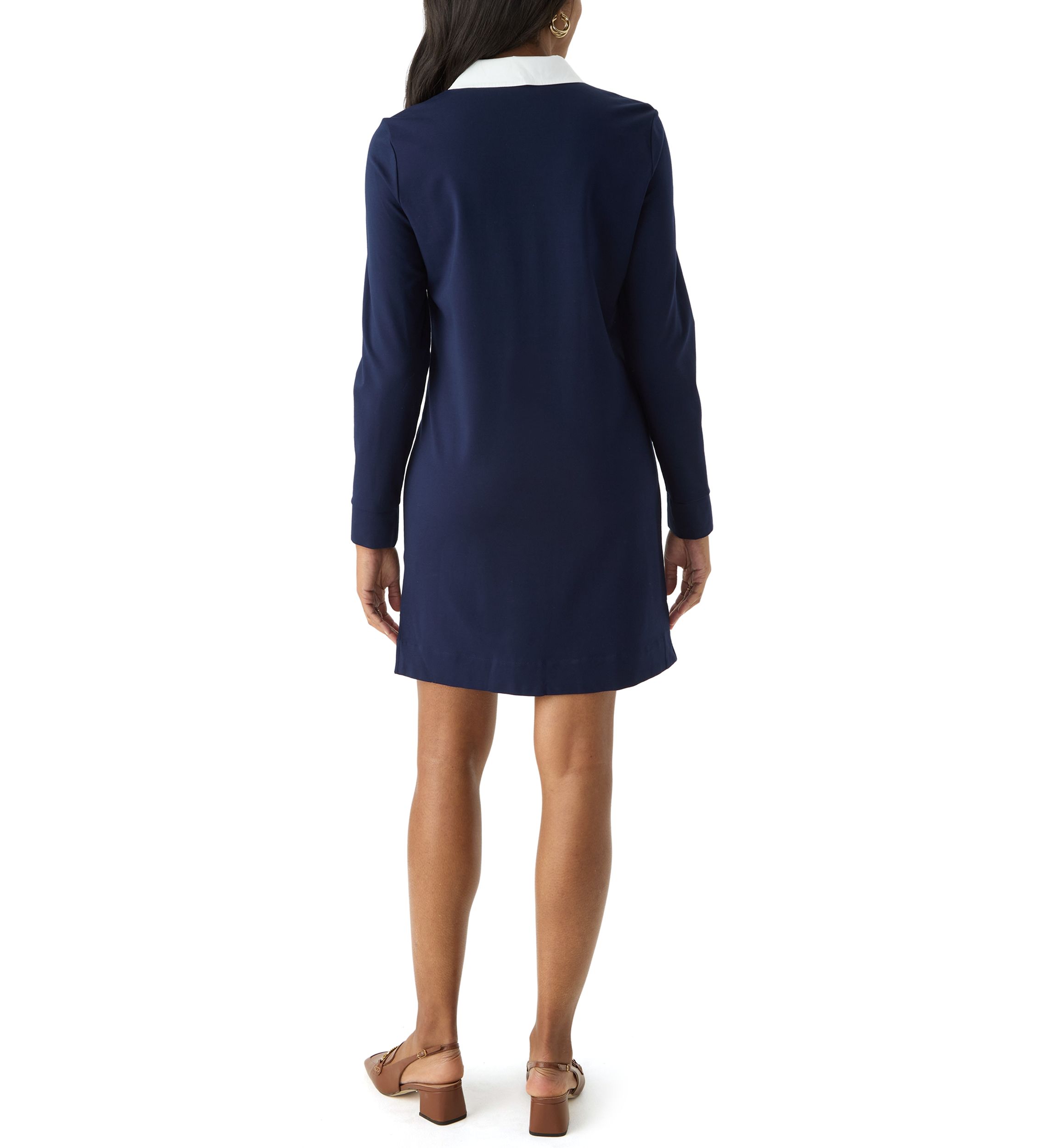Womens Long Sleeve Polo Knit Dress