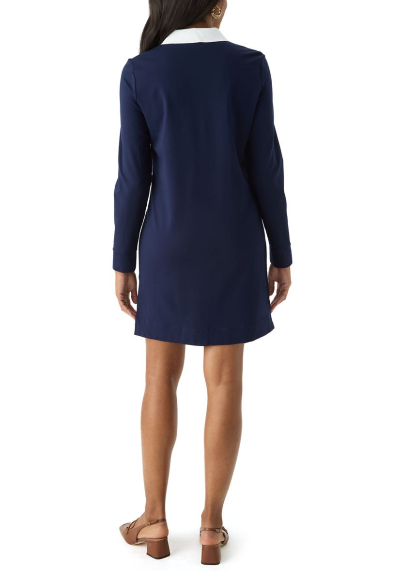 Womens Long Sleeve Polo Knit Dress