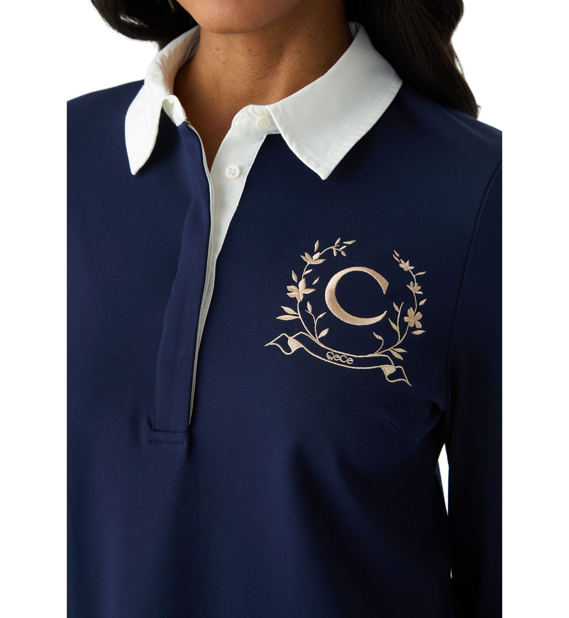 Womens Long Sleeve Polo Knit Dress