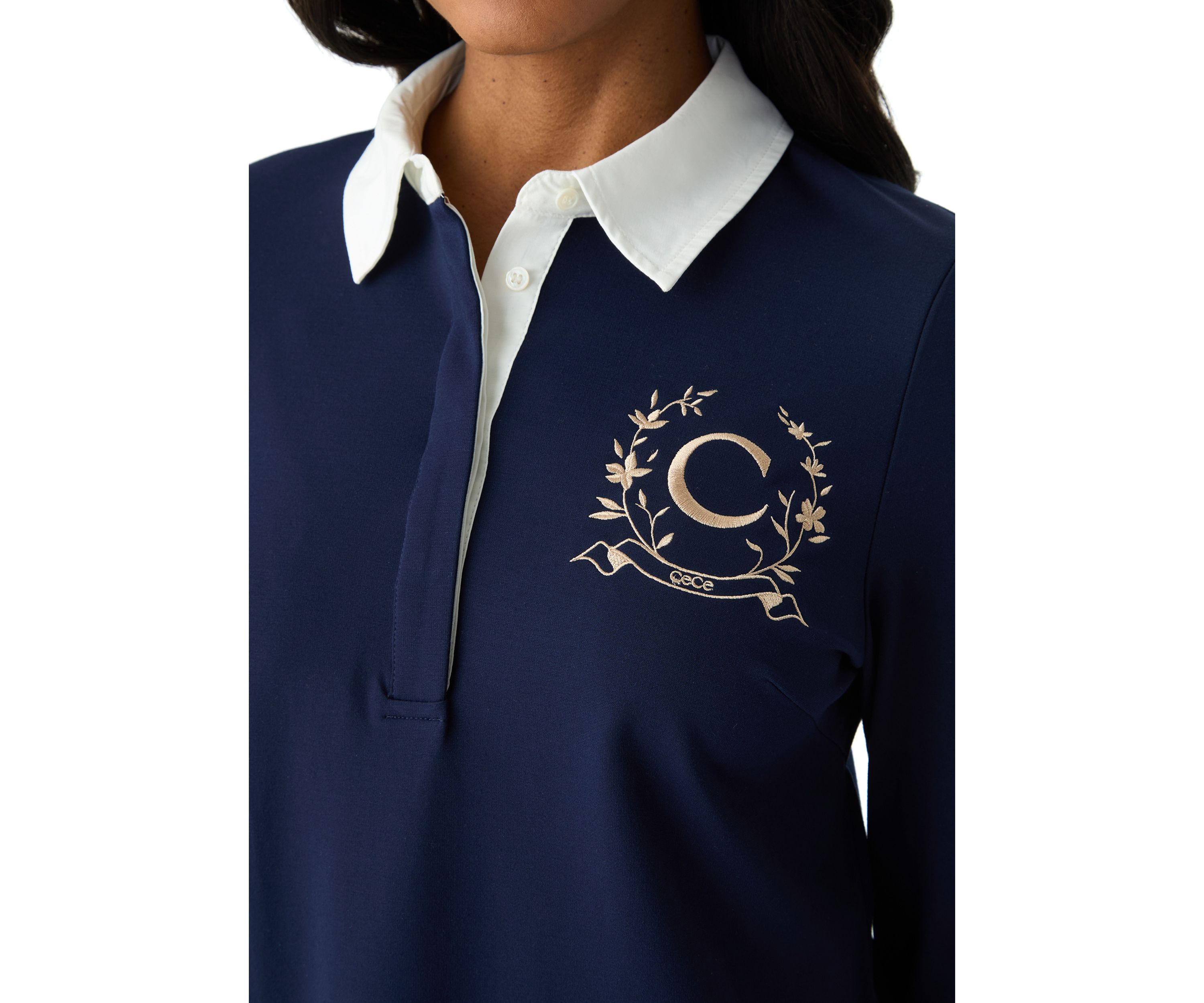 Womens Long Sleeve Polo Knit Dress
